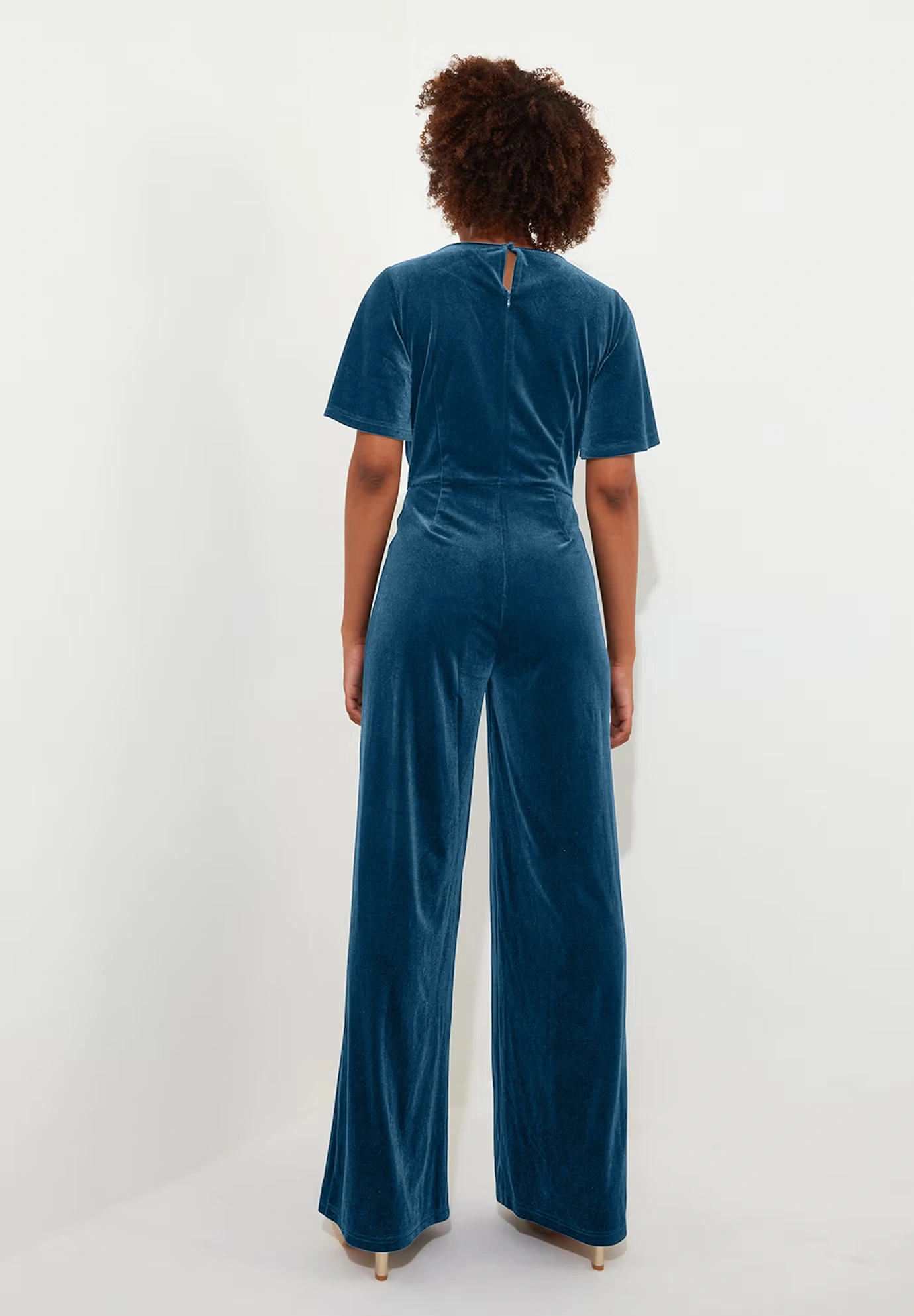 Flutter Sleeve Velvet Jumpsuit 5 Flutter Sleeve Velvet Jumpsuit