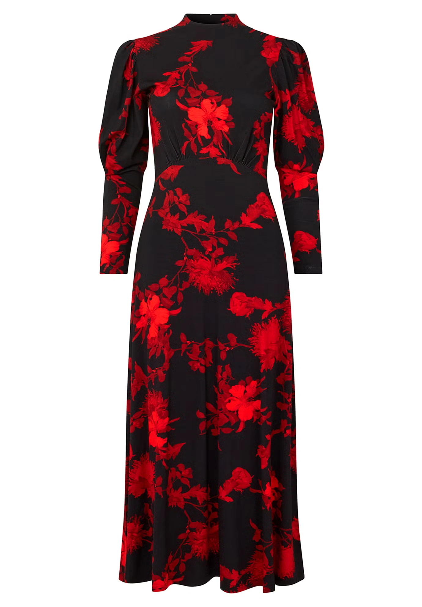 Stretch Knit Mockneck Maxi Dress