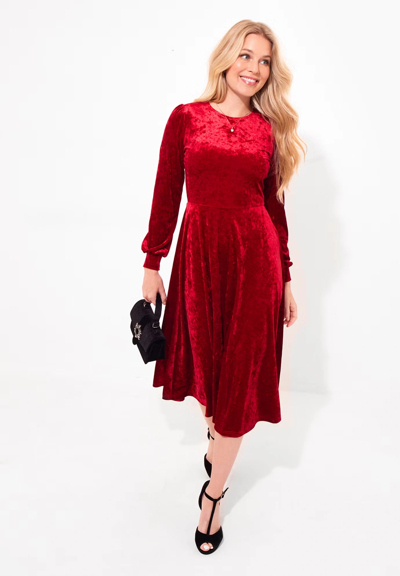 Crushed Velvet Midi Dress 3 Crushed Velvet Midi Dress