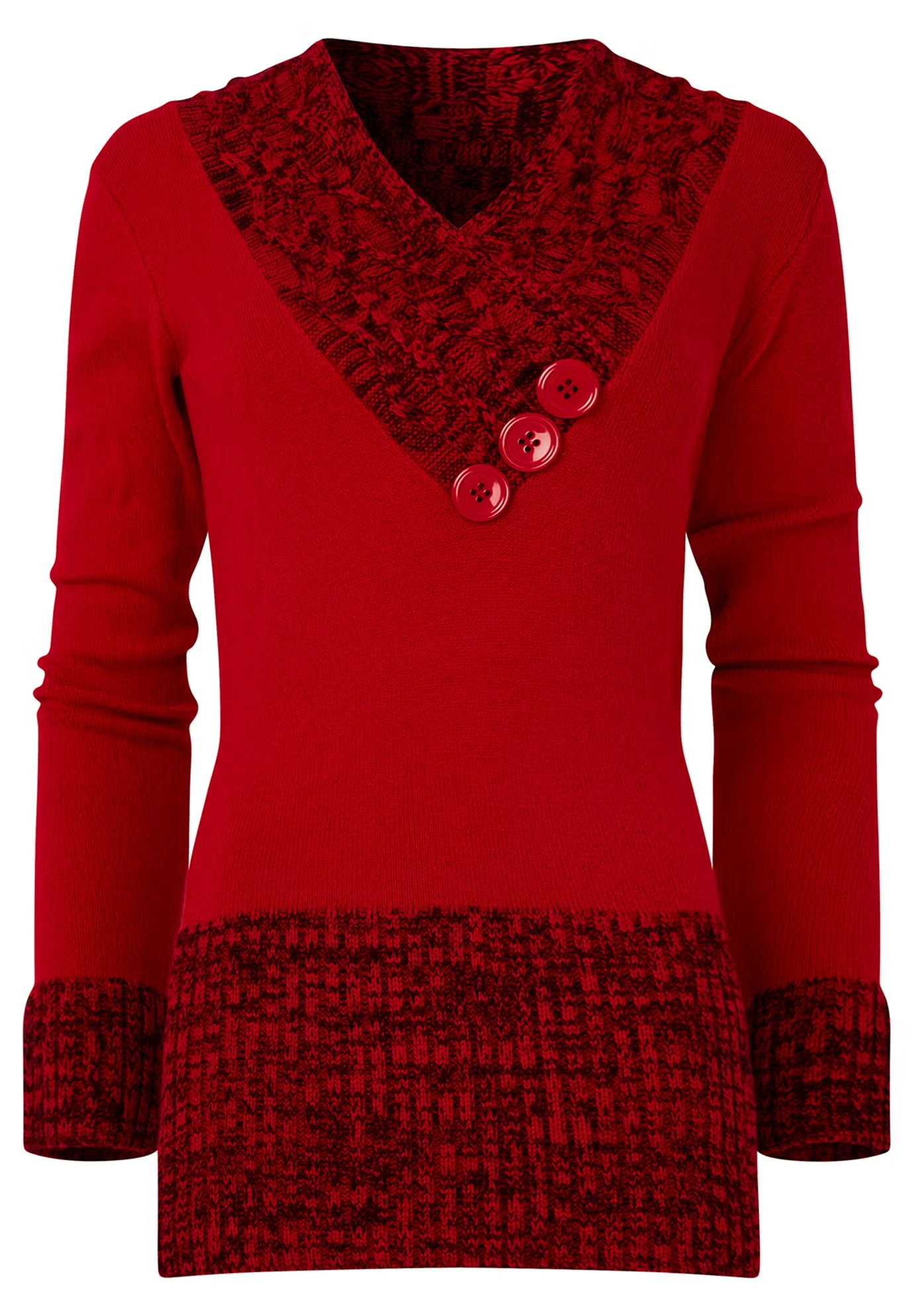 Button Cable Sweater