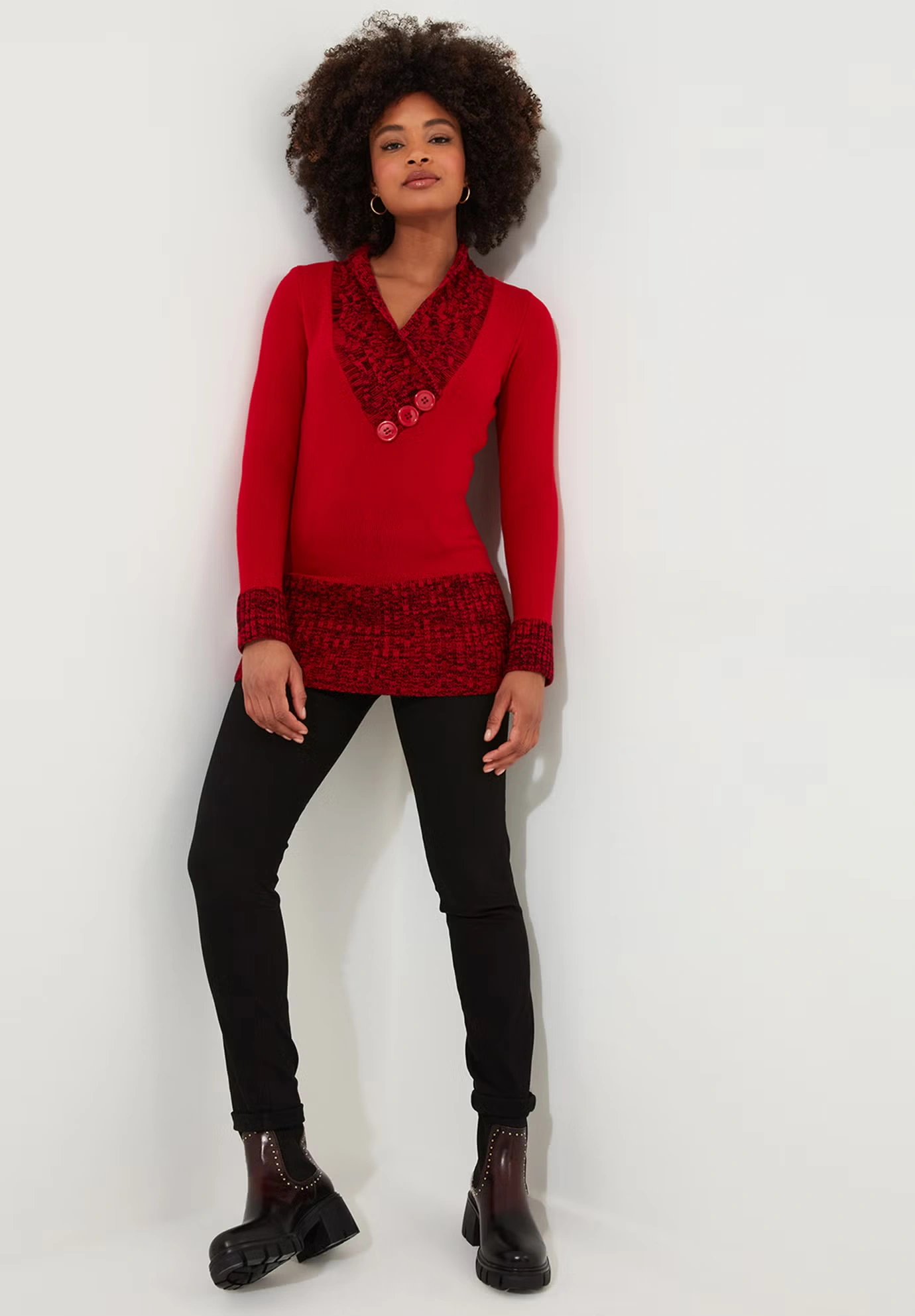 Button Cable Sweater 3 Button Cable Sweater