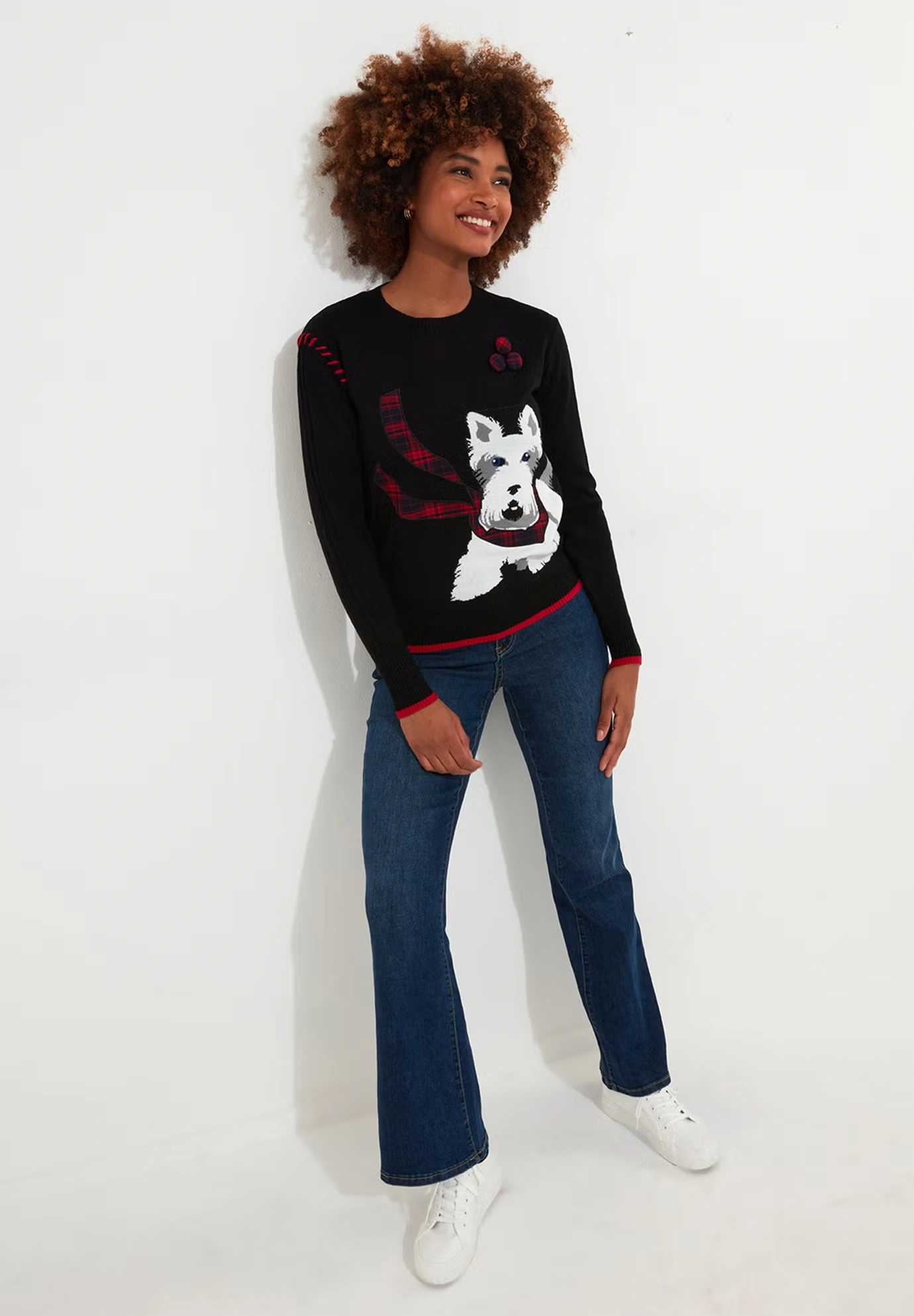 Puppy In Plaid Pullover Novelty Sweater 3 Puppy In Plaid Pullover Novelty Sweater