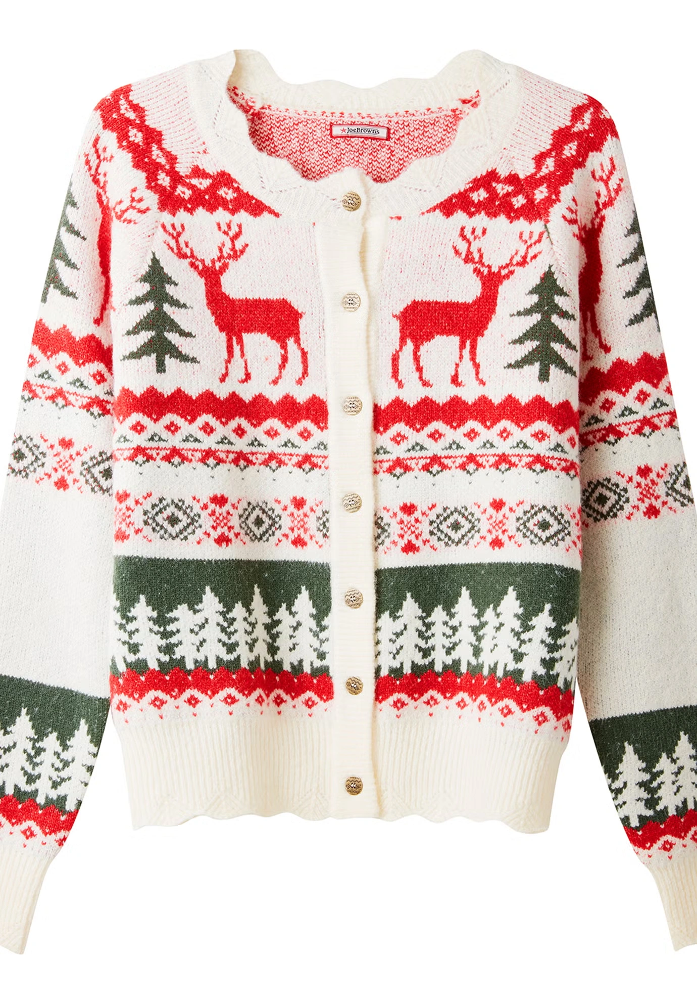 Novelty Reindeer Cardigan Sweater