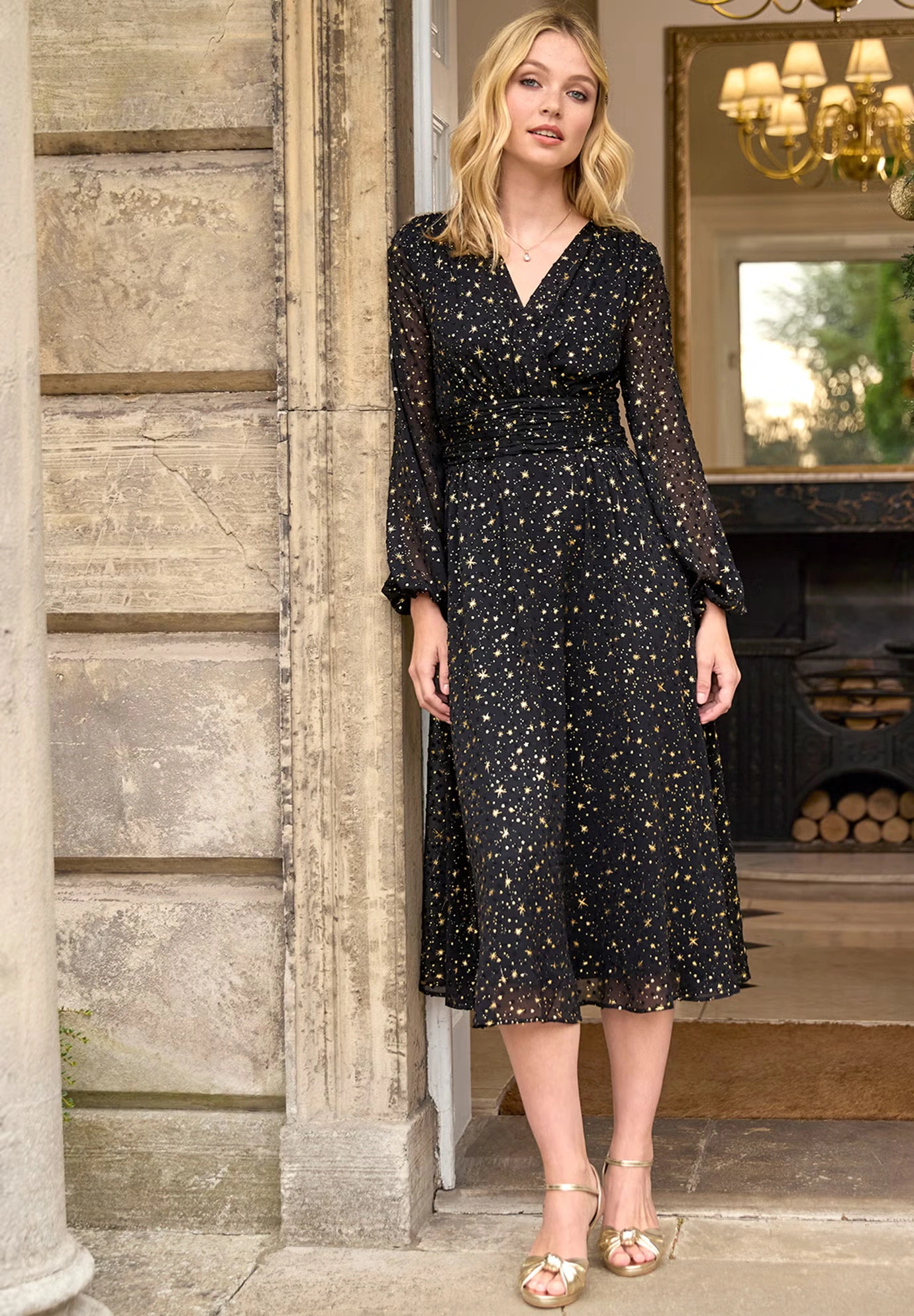 Starry Georgette Midi Dress 3 Starry Georgette Midi Dress