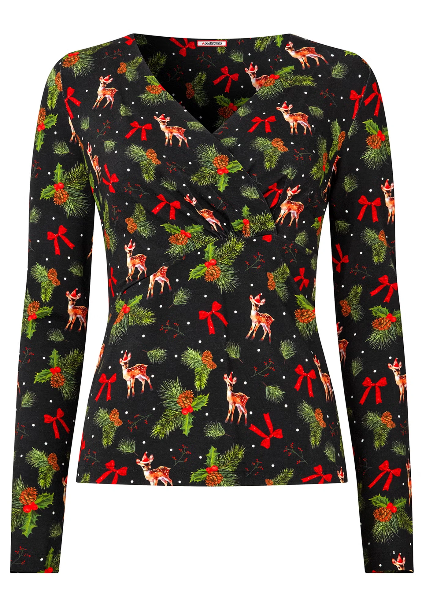 Stretch Knit Festive Wrap Top