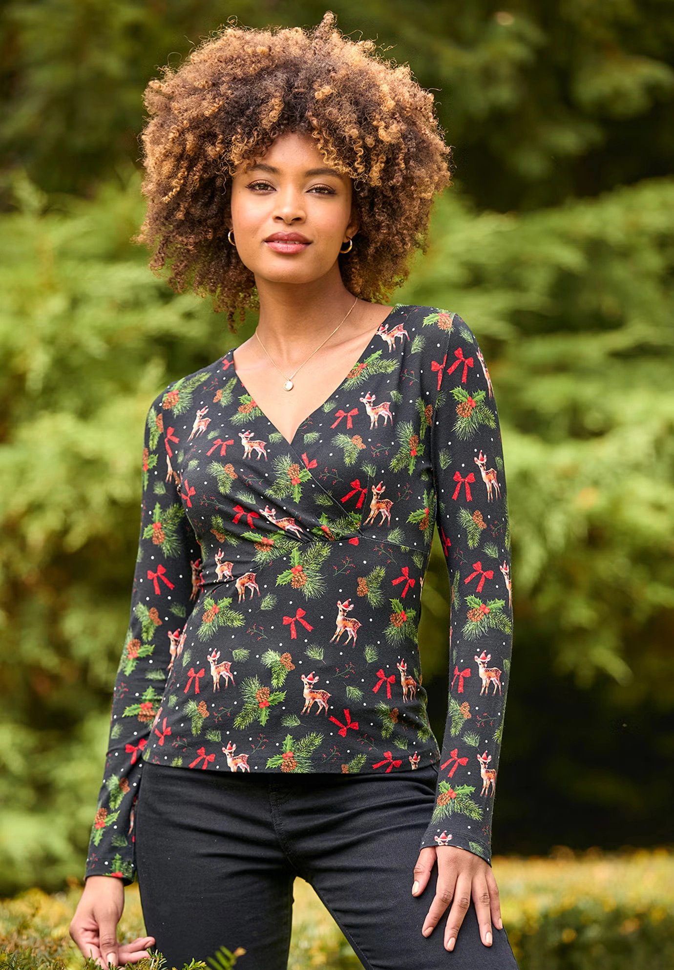 Stretch Knit Festive Wrap Top 3 Stretch Knit Festive Wrap Top