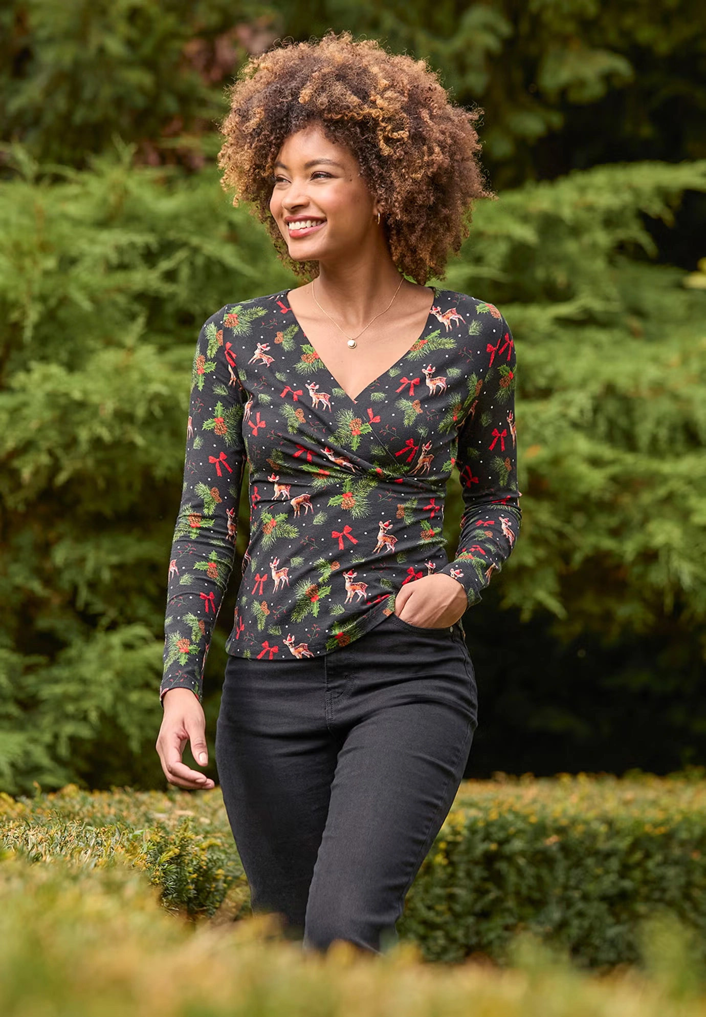 Stretch Knit Festive Wrap Top 7 Stretch Knit Festive Wrap Top