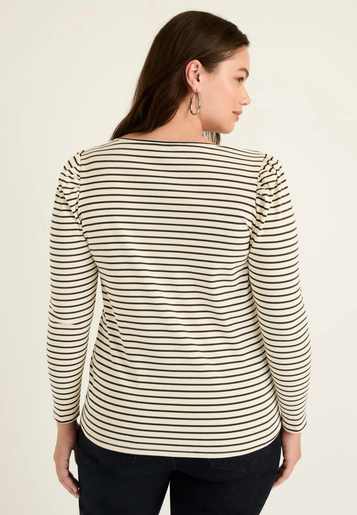 Mutton Sleeve Striped Top