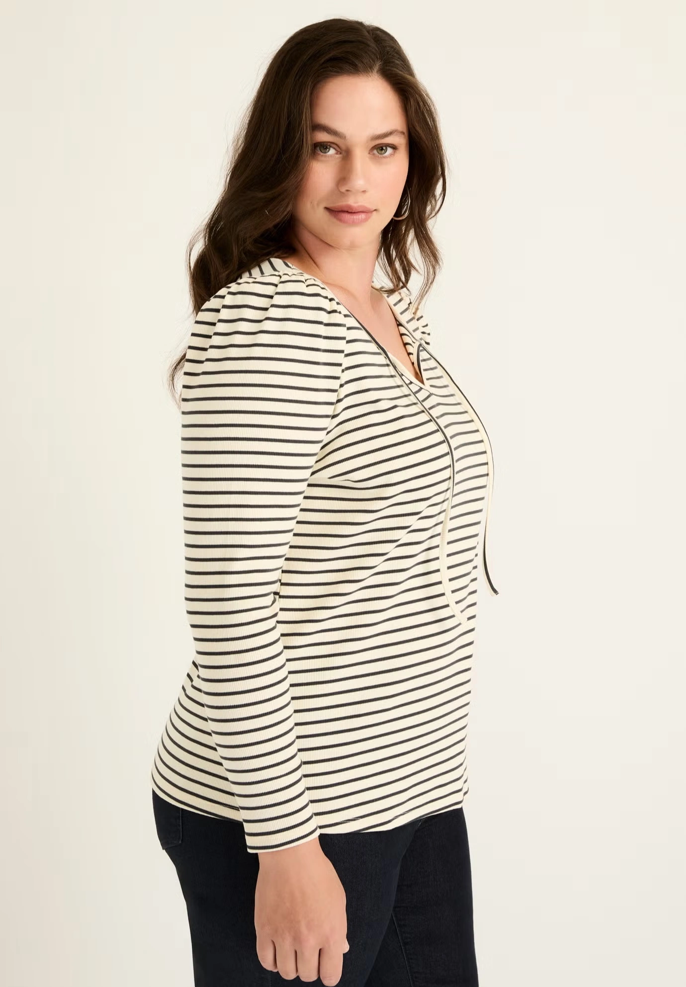 Mutton Sleeve Striped Top 3 Mutton Sleeve Striped Top