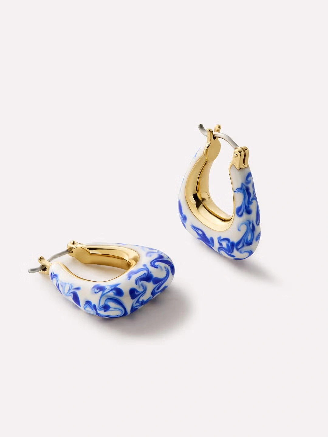 Dakota Marble Blue Statement Earrings