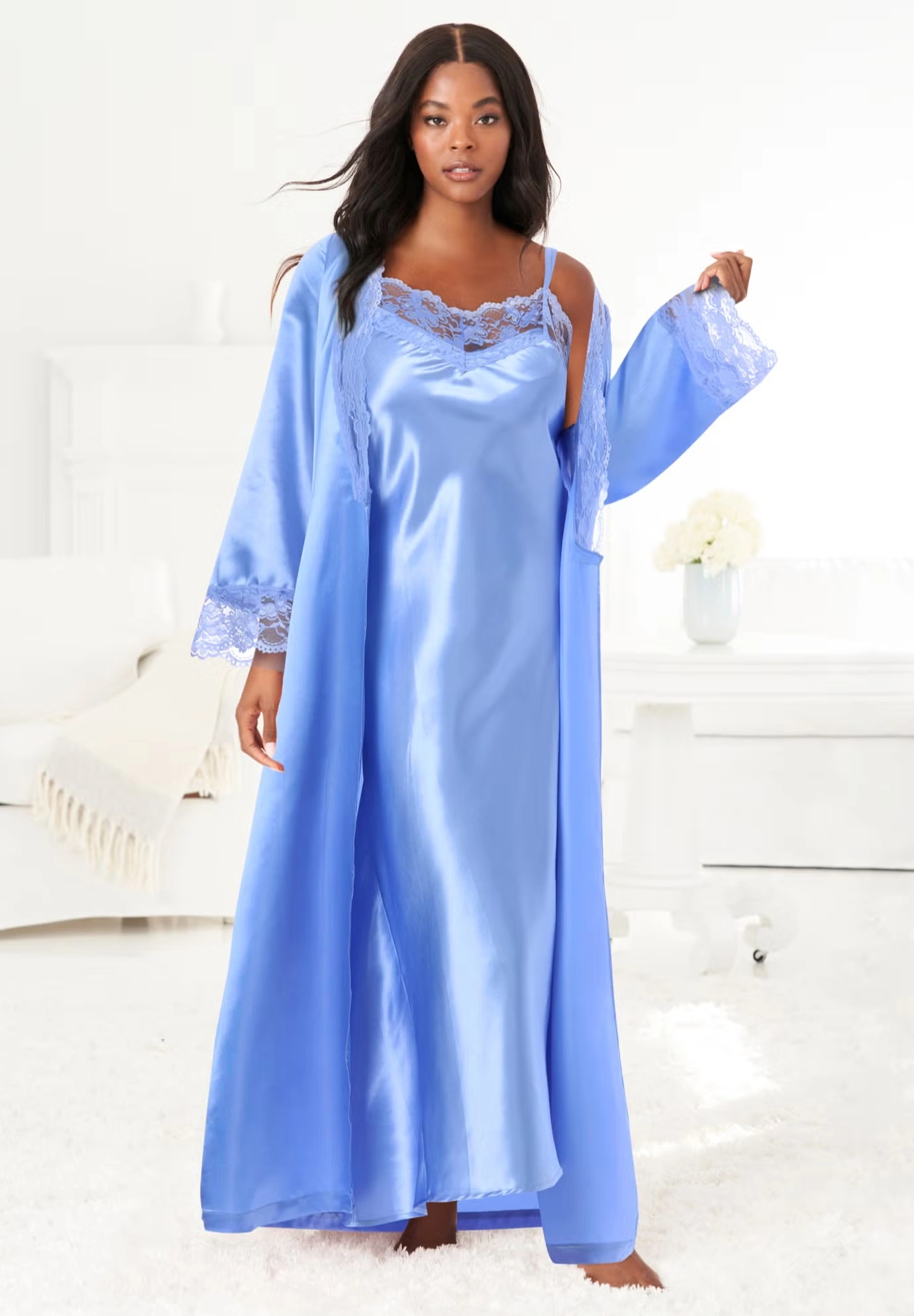 The Luxe Satin Long Peignoir Set 8 The Luxe Satin Long Peignoir Set