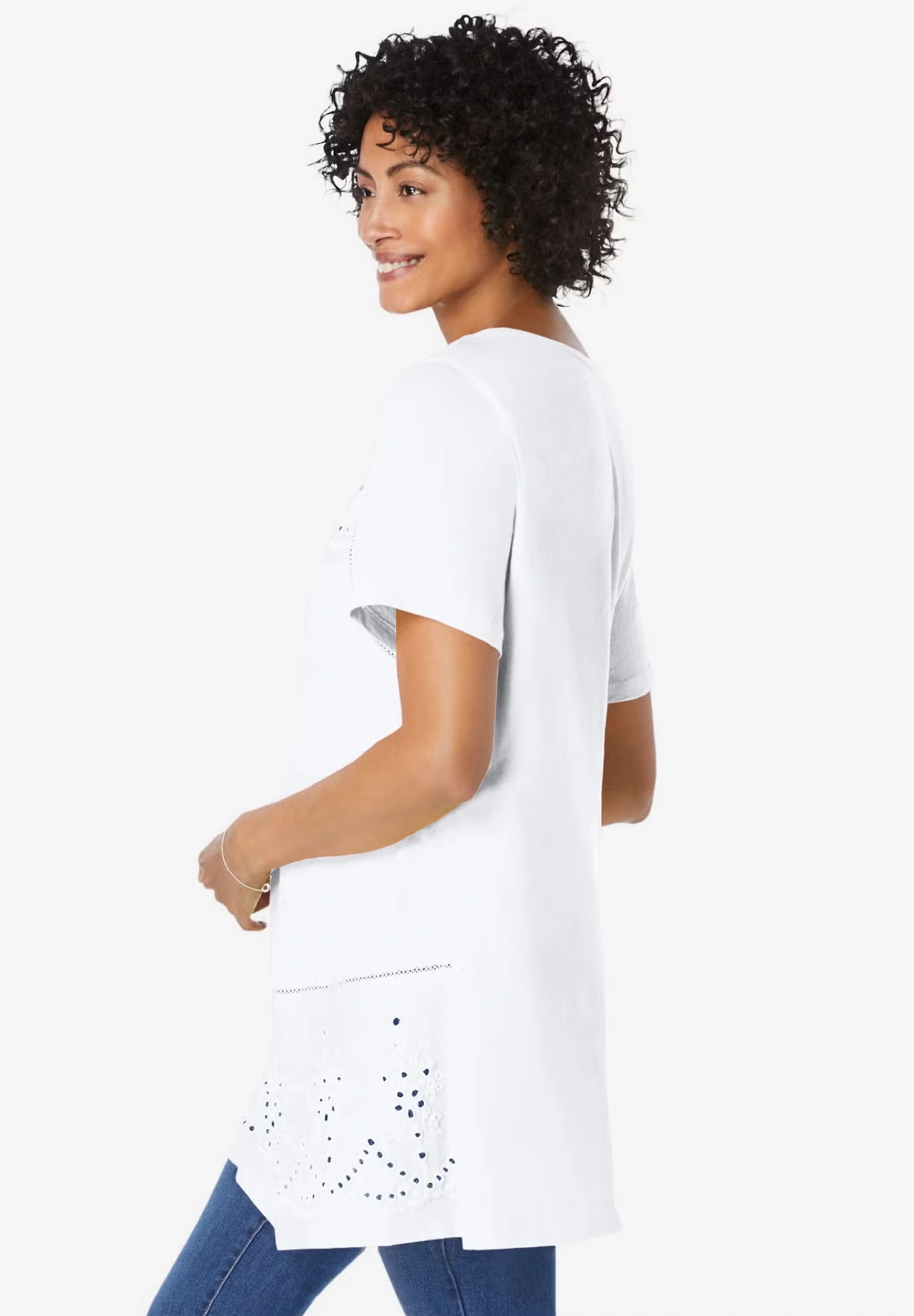 Embroidered Eyelet Pintucked Tunic 3 Embroidered Eyelet Pintucked Tunic