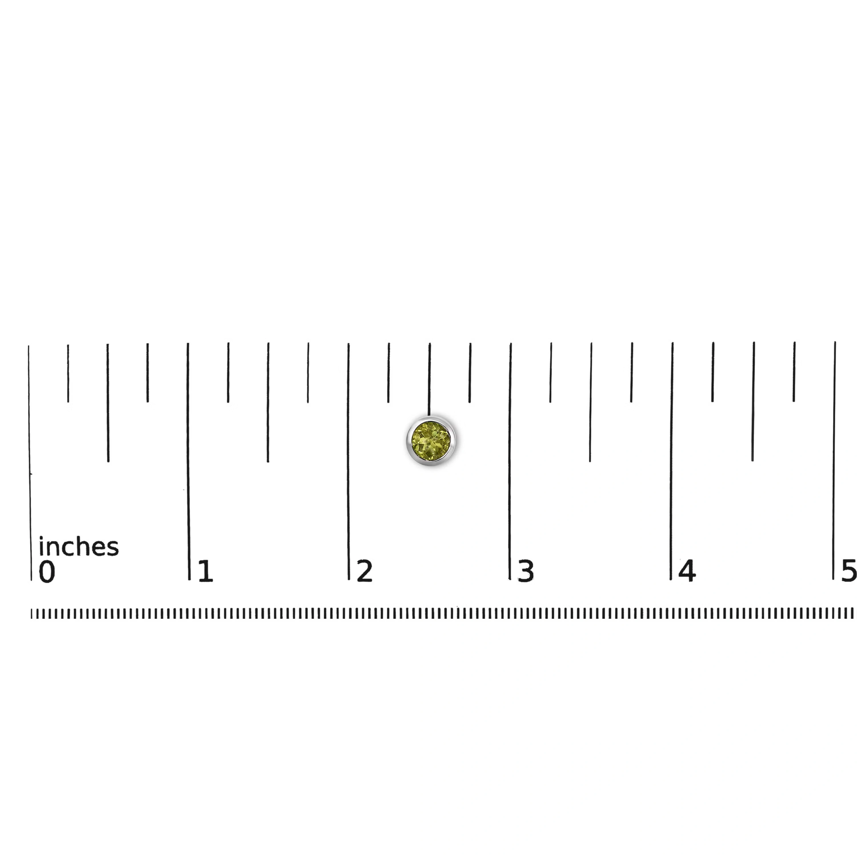 .925 Sterling Silver 6MM Bezel Set Created Green Peridot Solitaire Stud Earrings 4 .925 Sterling Silver 6MM Bezel Set Created Green Peridot Solitaire Stud Earrings