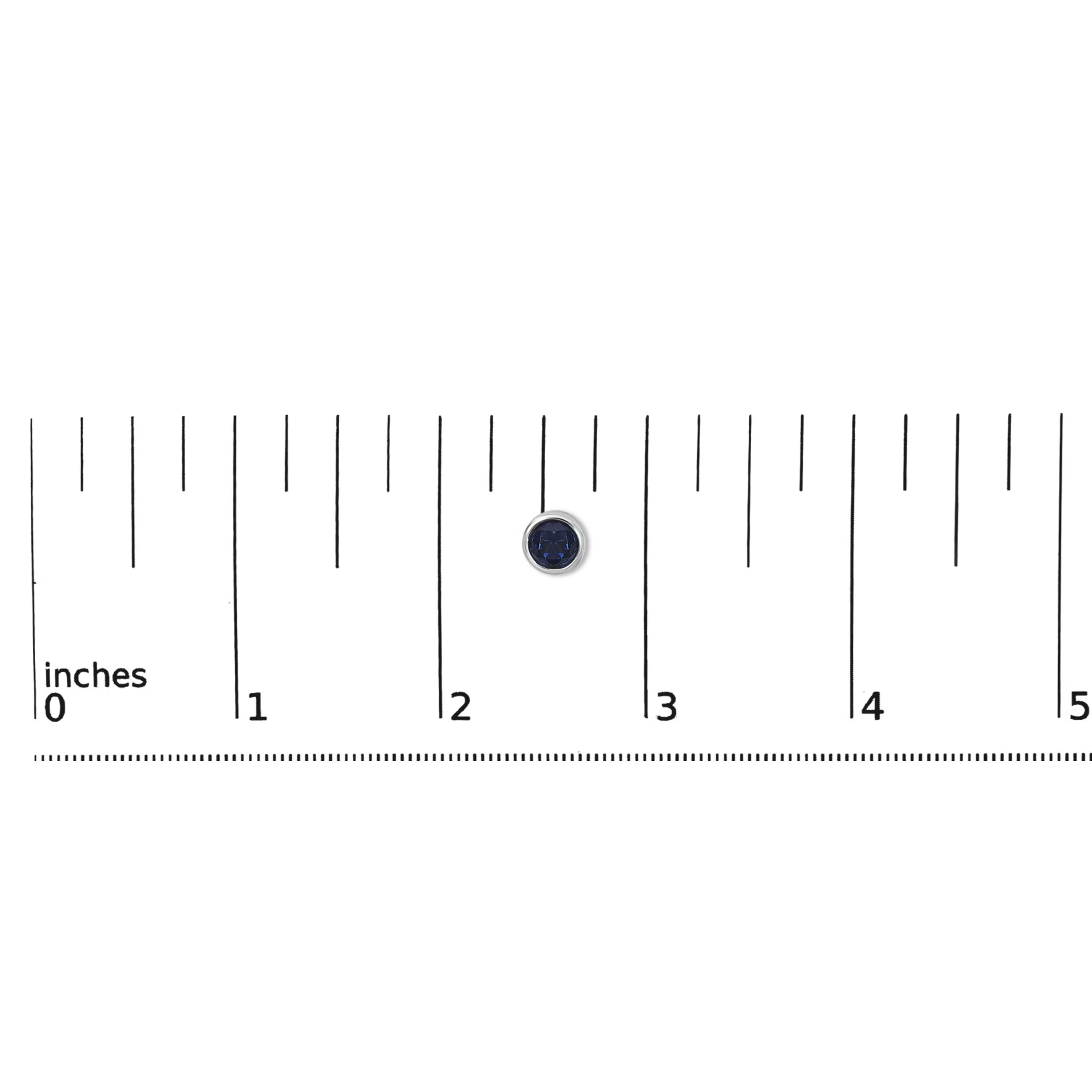 .925 Sterling Silver 6MM Bezel Set Created Blue Sapphire Solitaire Stud Earrings 5 .925 Sterling Silver 6MM Bezel Set Created Blue Sapphire Solitaire Stud Earrings