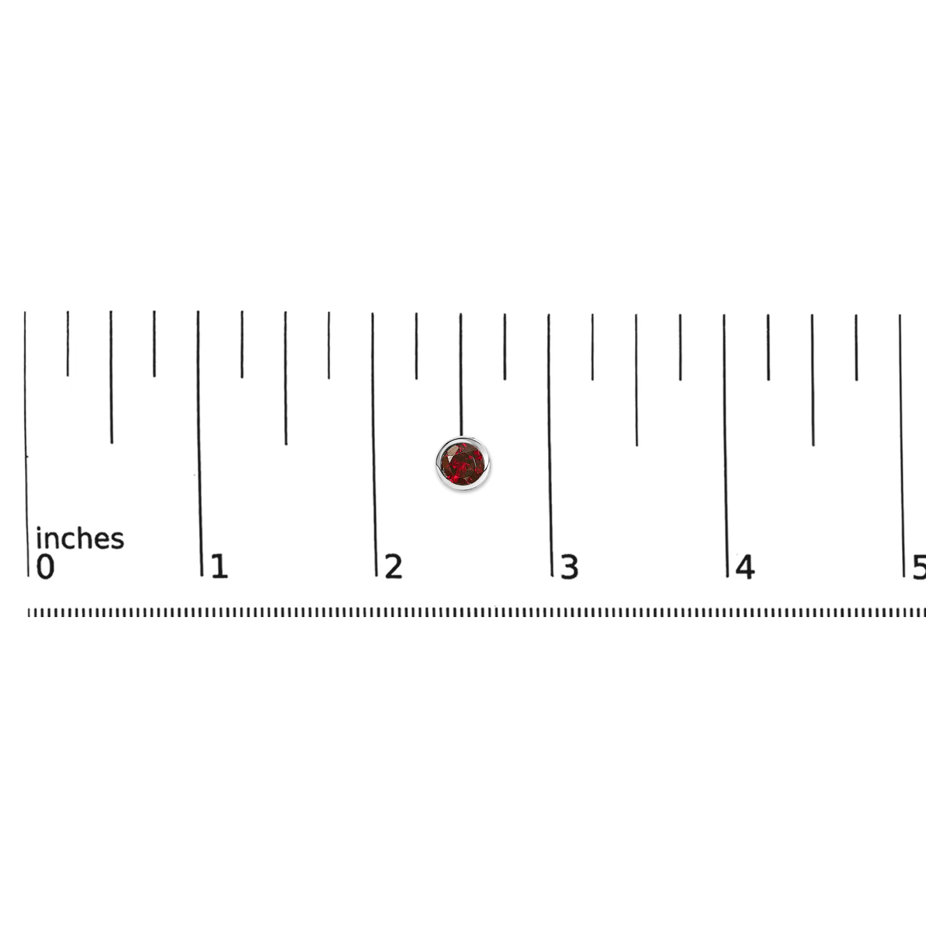 .925 Sterling Silver 6MM Bezel Set Created Red Garnet Solitaire Stud Earrings 5 .925 Sterling Silver 6MM Bezel Set Created Red Garnet Solitaire Stud Earrings