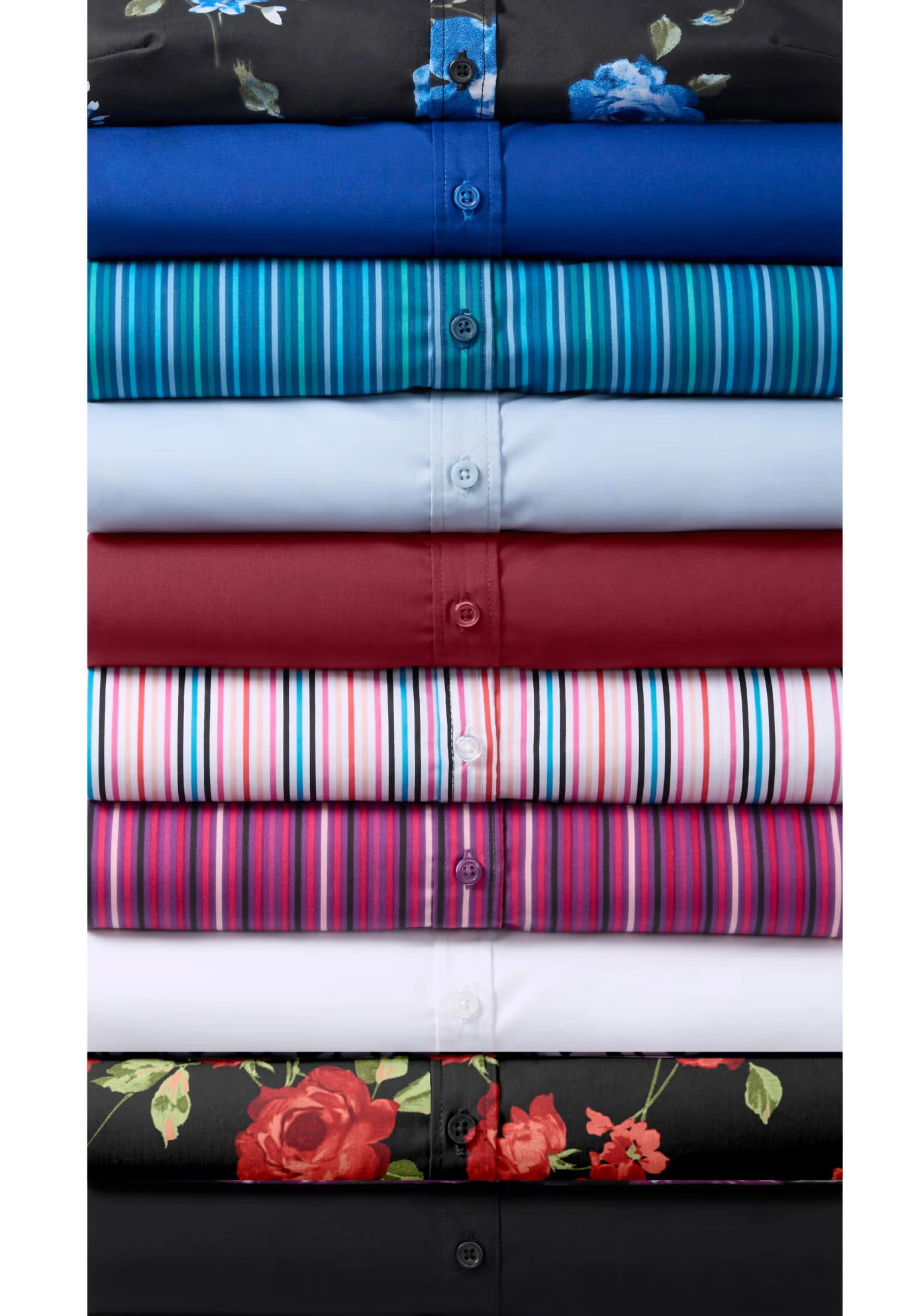 Plus Size Kate Long Sleeve Tunic Easy Cotton-Blend Button-Front Shirt 8 Plus Size Kate Long Sleeve Tunic Easy Cotton-Blend Button-Front Shirt