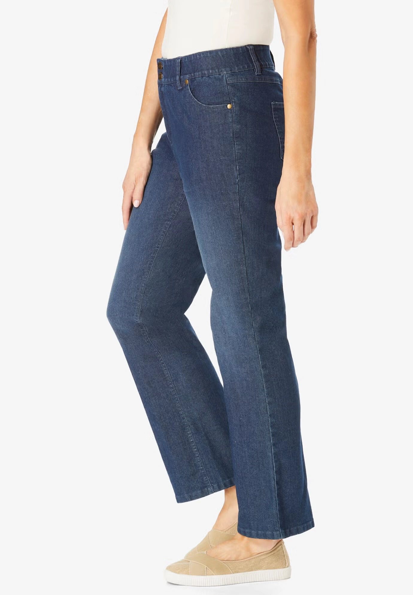 Secret Solutions™ Tummy Smoothing Bootcut Stretch Denim Jeans