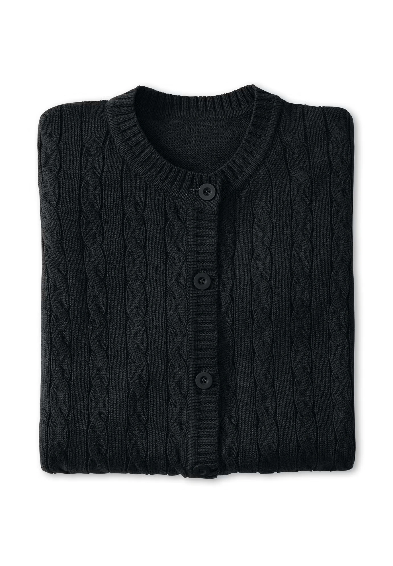 Cotton Cable Knit Cardigan Sweater