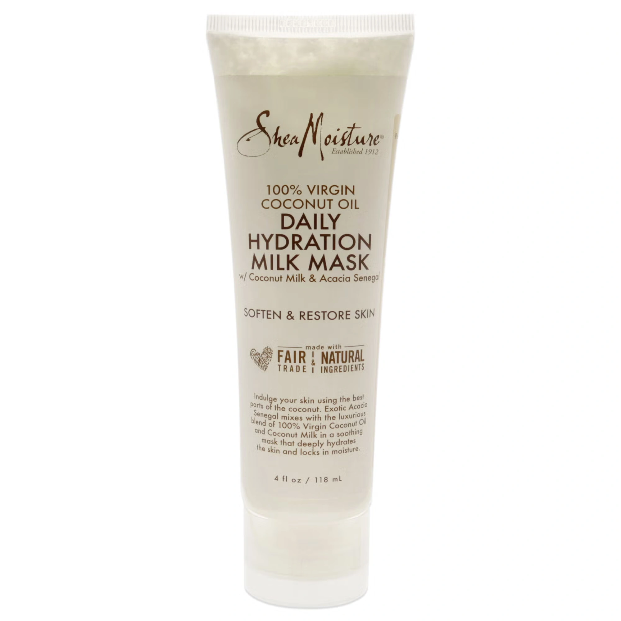 100% Virgin Coconut Oil Daily Hydration Milk Mask by Shea Moisture for Unisex - 4 oz Mask 4 100% Virgin Coconut Oil Daily Hydration Milk Mask by Shea Moisture for Unisex - 4 oz Mask