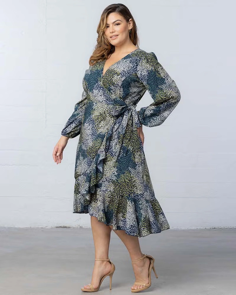 Julia Long Sleeve Wrap Dress