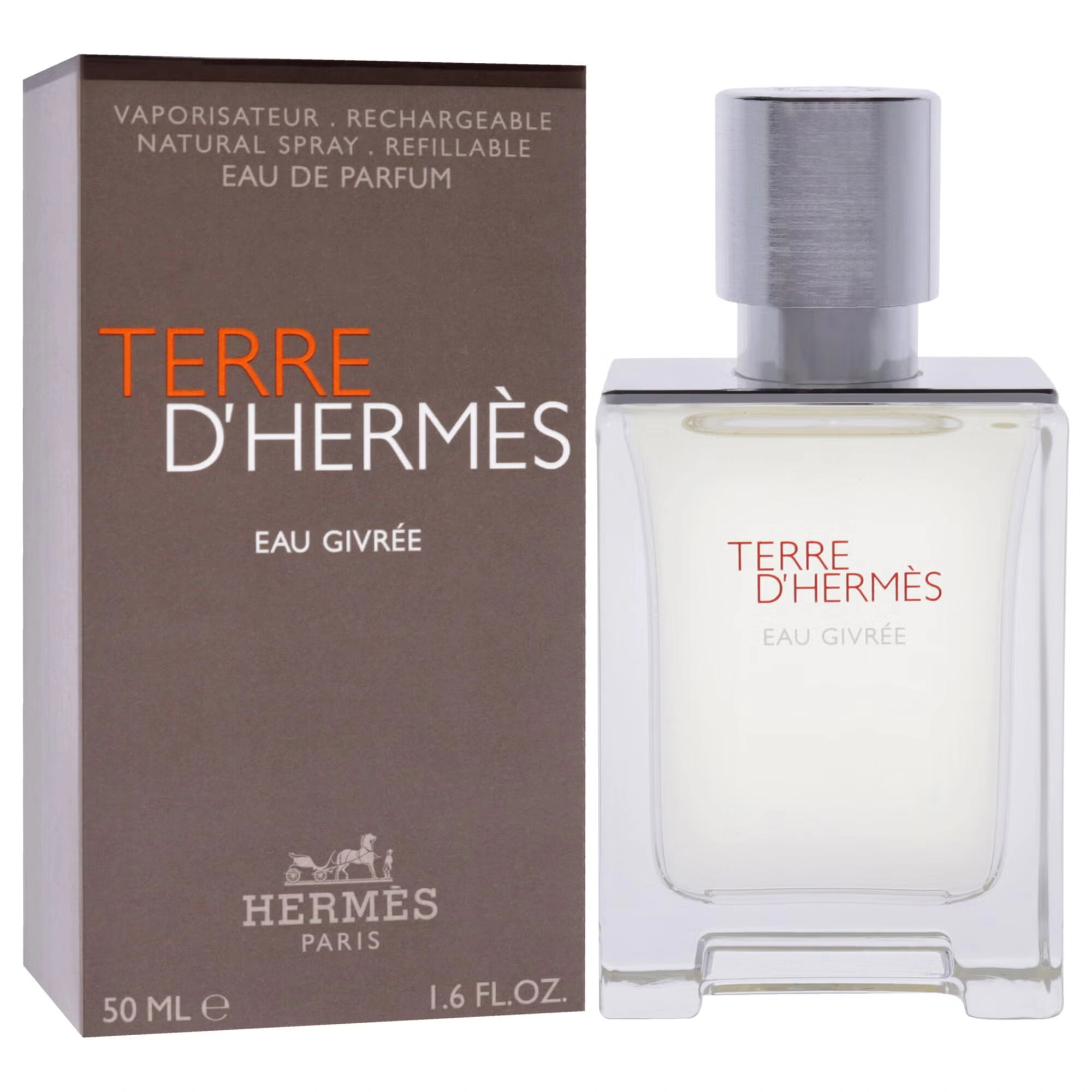 Terre DHermes Eau Givree by Hermes for Men - 1.6 oz EDP Spray (Refillable)