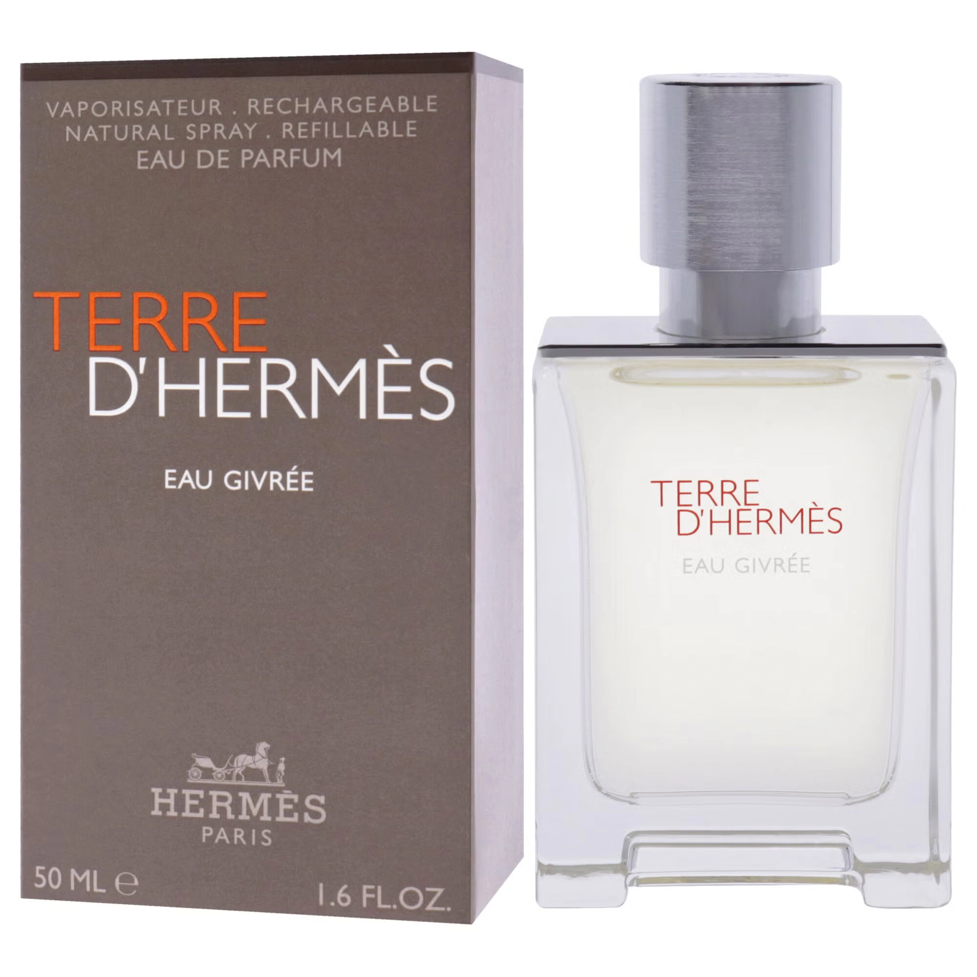 Terre DHermes Eau Givree by Hermes for Men - 1.6 oz EDP Spray (Refillable)