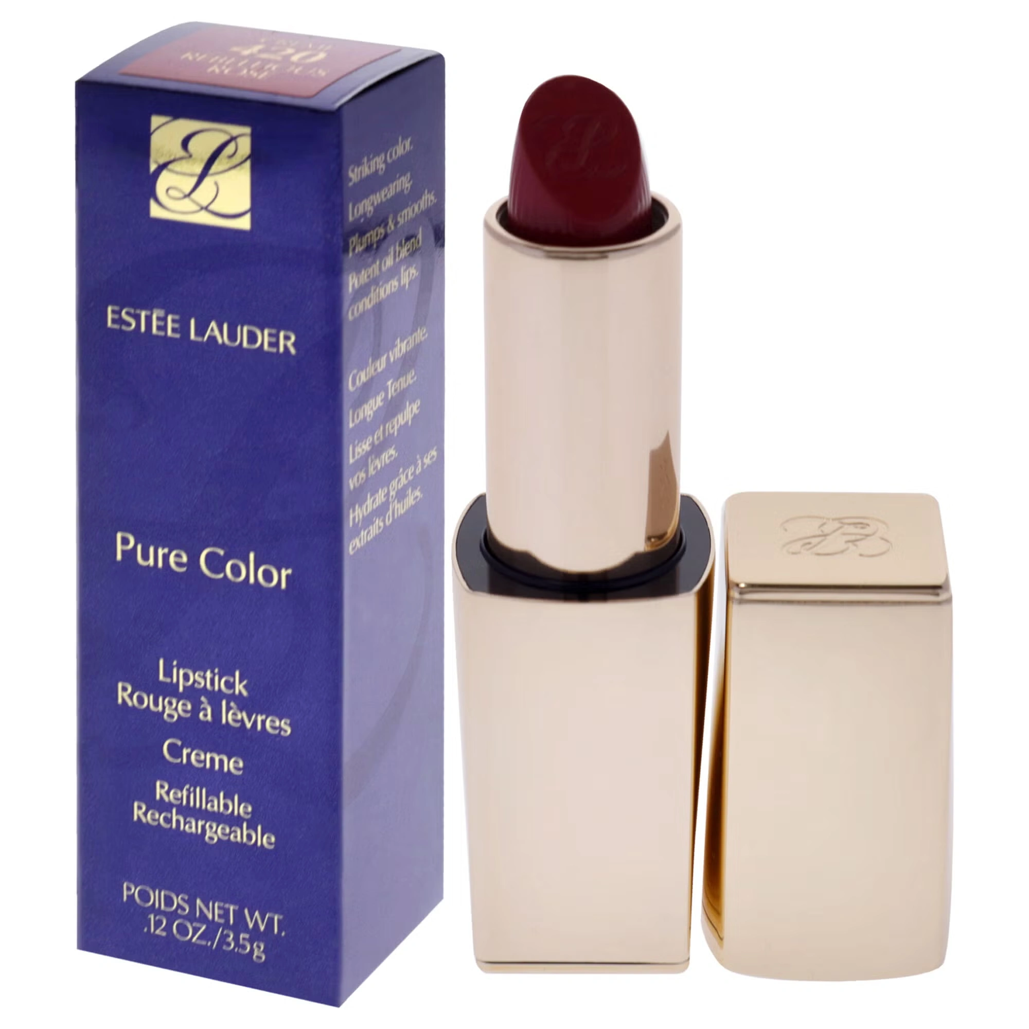 Pure Color Creme Lipstick - 420 Rebellious Rose by Estee Lauder for Women - 0.12 oz Lipstick (Refillable)