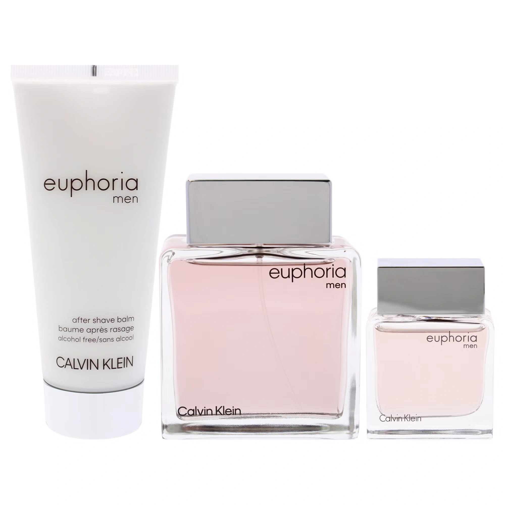 Euphoria by Calvin Klein for Men - 3 Pc Gift Set 3.3oz EDT Spray, 0.5oz EDT Splash, 3.3oz After Shave Balm