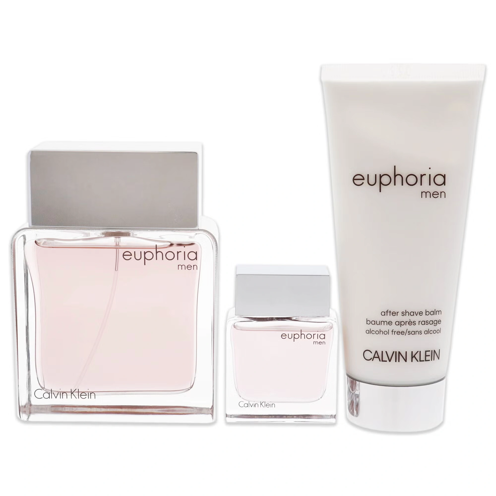 Euphoria by Calvin Klein for Men - 3 Pc Gift Set 3.3oz EDT Spray, 0.5oz EDT Splash, 3.3oz After Shave Balm