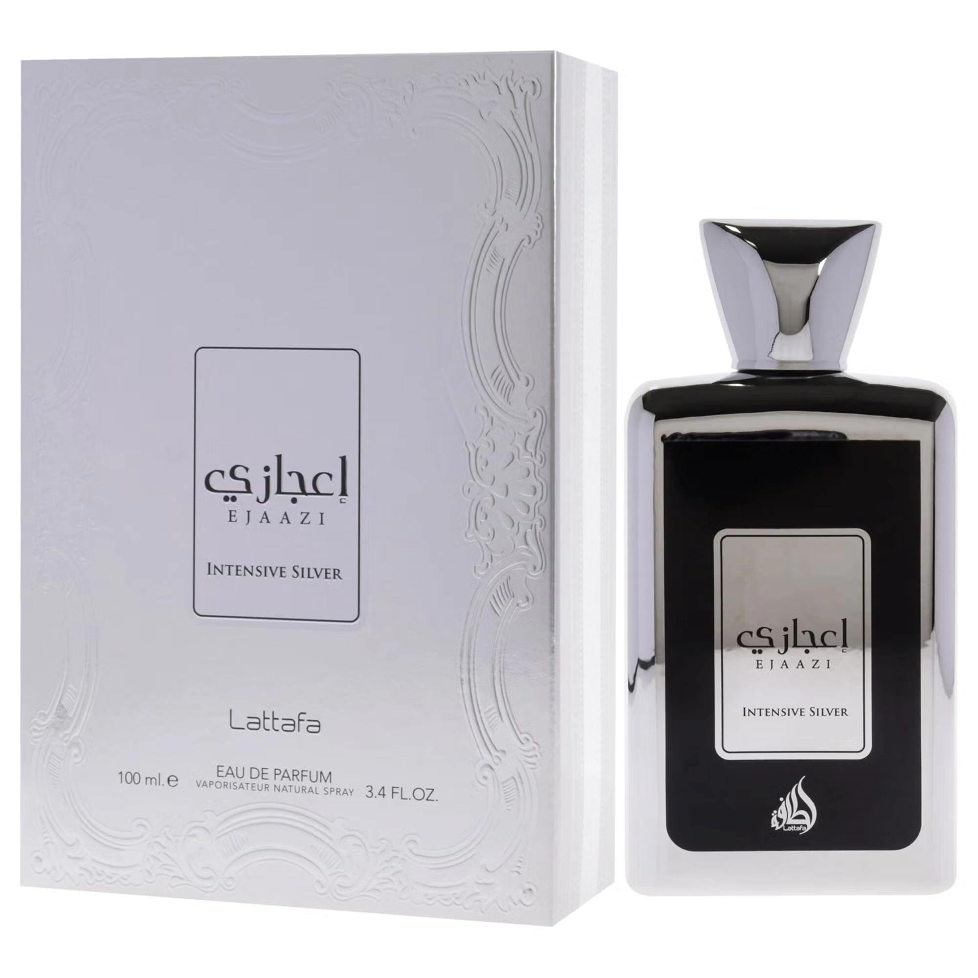 Ejaazi Intensive Silver by Lattafa for Men - 3.4 oz EDP Spray
