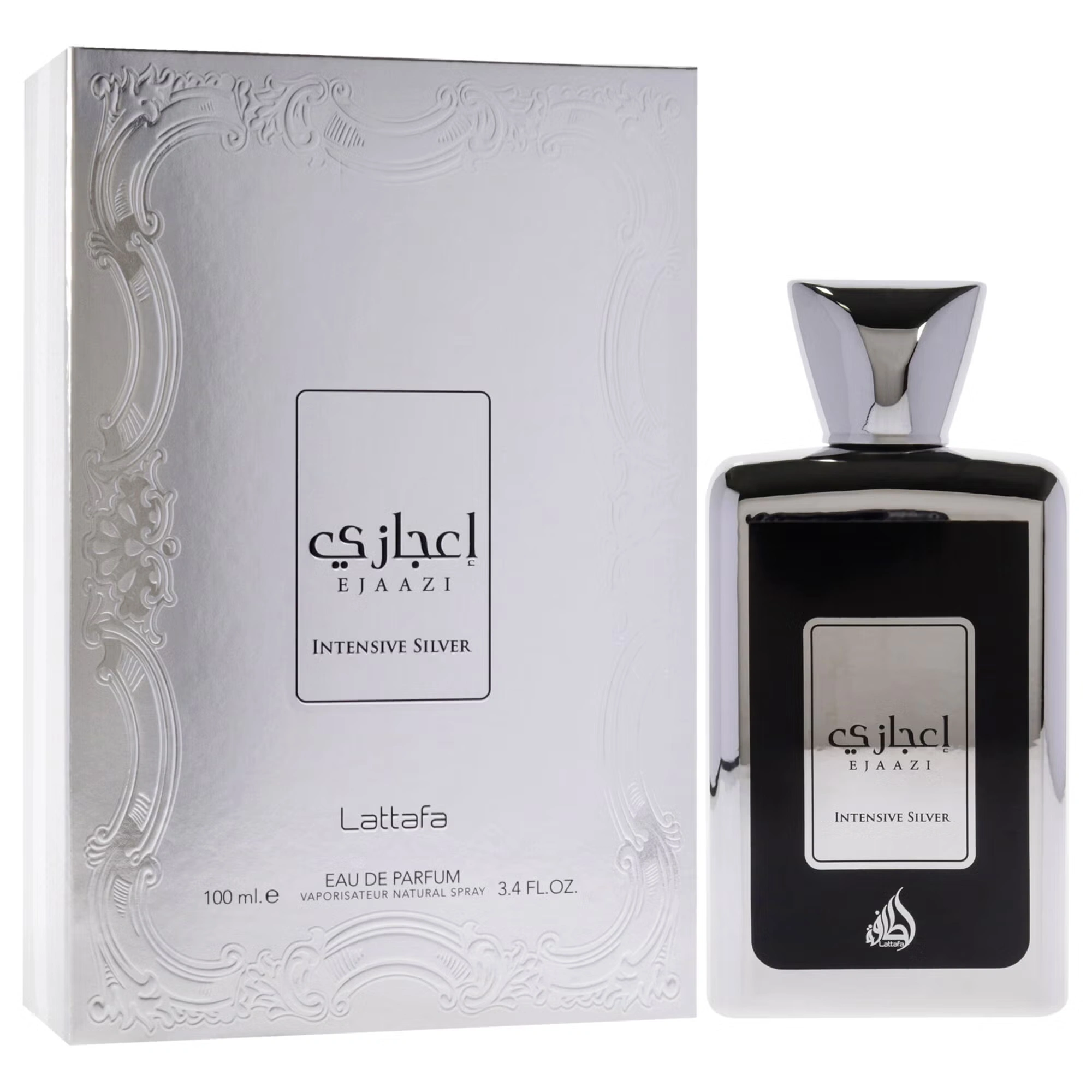 Ejaazi Intensive Silver by Lattafa for Men - 3.4 oz EDP Spray