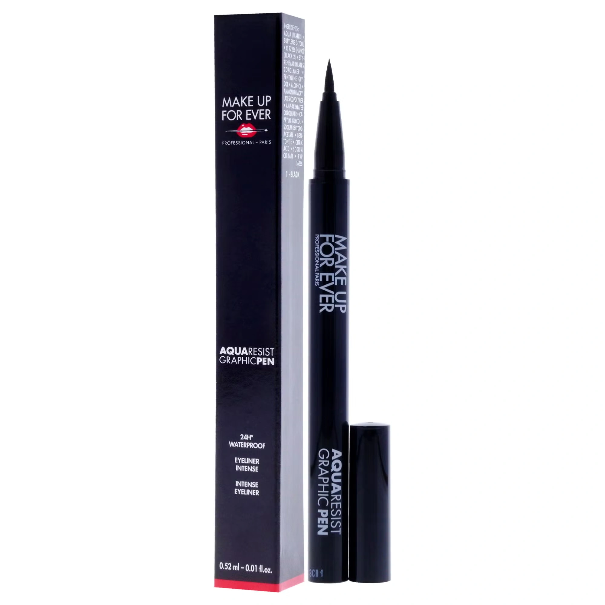 Aqua Resist Graphic Pen 24H Waterproof - 1 Black by Make Up For Ever for Women - 0.01 oz Eyeliner
