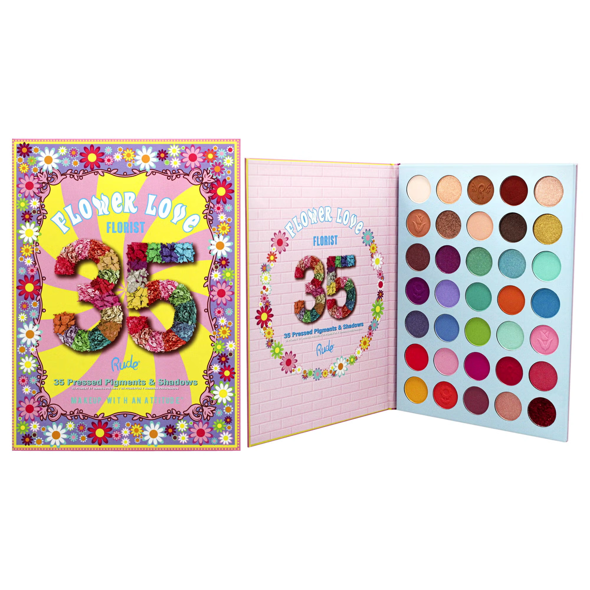 Flower Love 35 Eyeshadows Palette - Florist by Rude Cosmetics for Women - 1.34 oz Eye Shadow