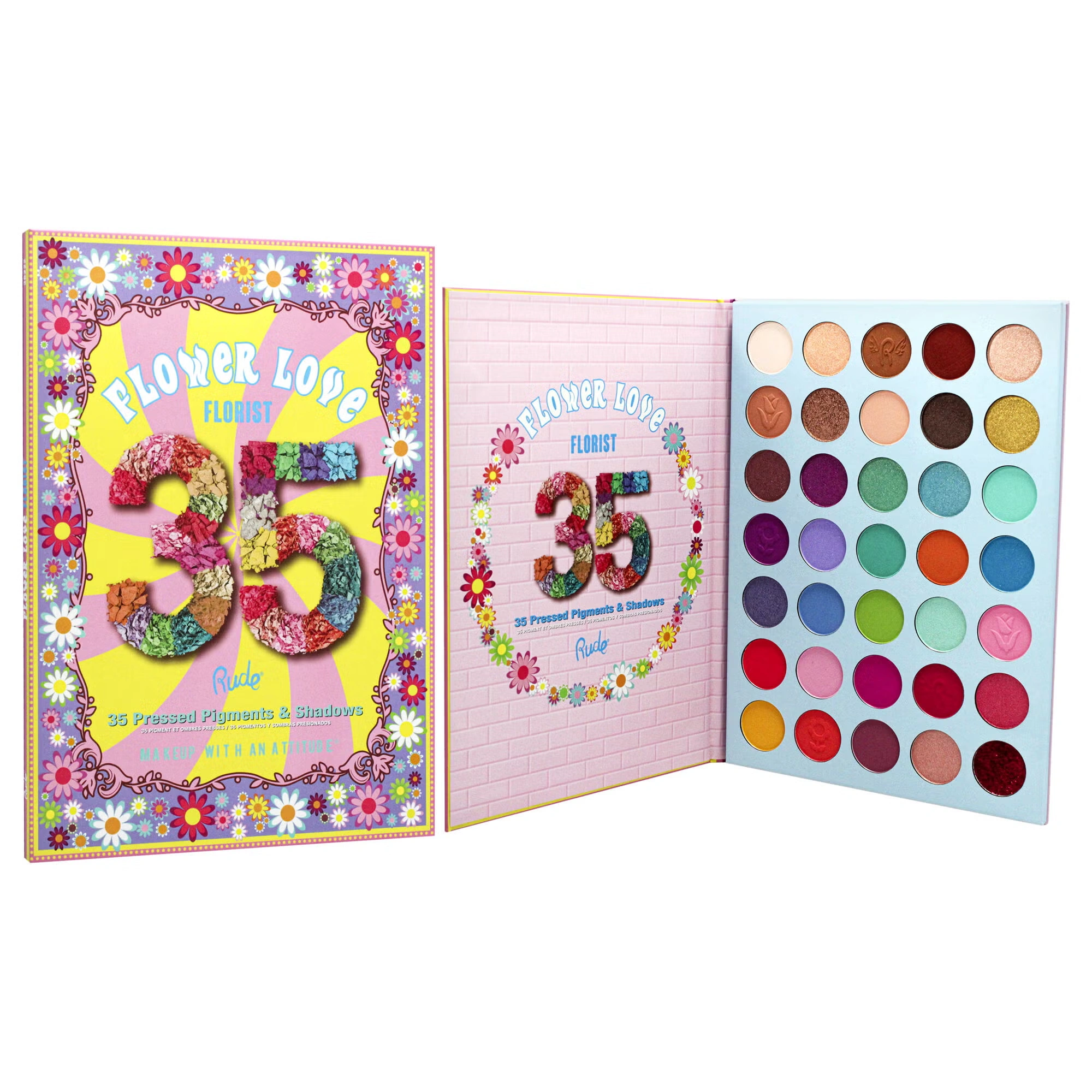 Flower Love 35 Eyeshadows Palette - Florist by Rude Cosmetics for Women - 1.34 oz Eye Shadow