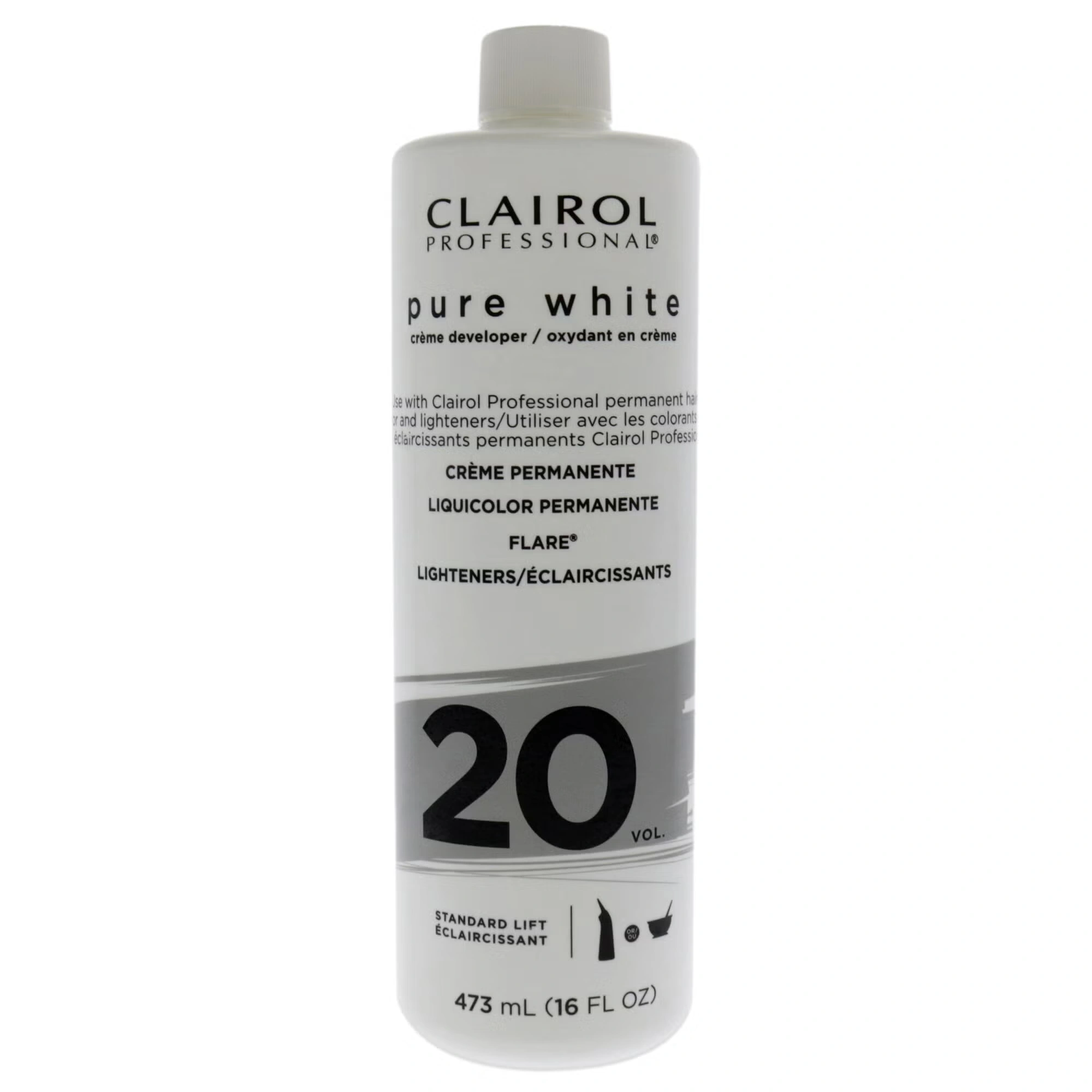 Pure White 20 Volume Creme Developer by Clairol for Unisex - 16 oz Lightener