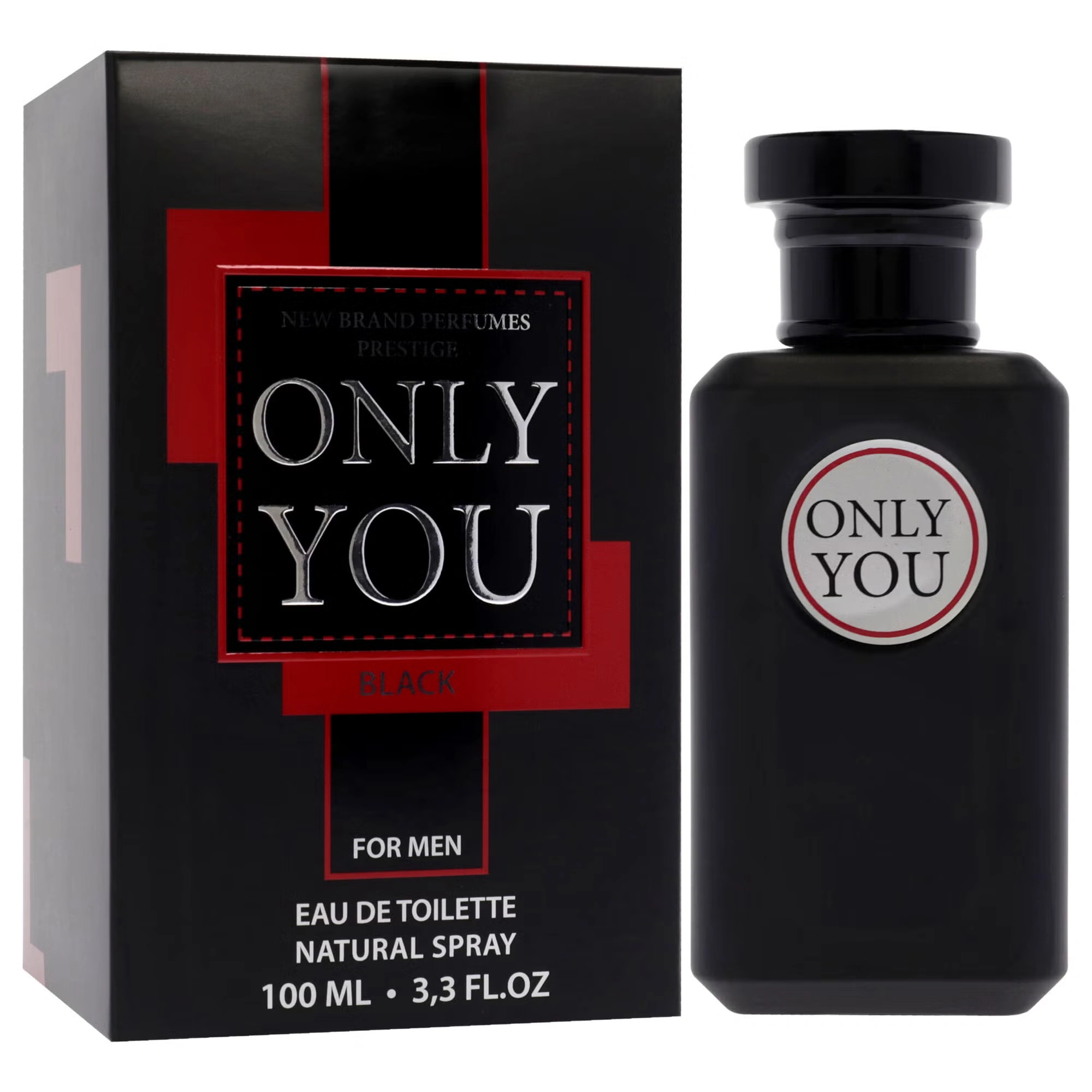 Only You Black by New Brand for Men - 3.3 oz EDT Spray