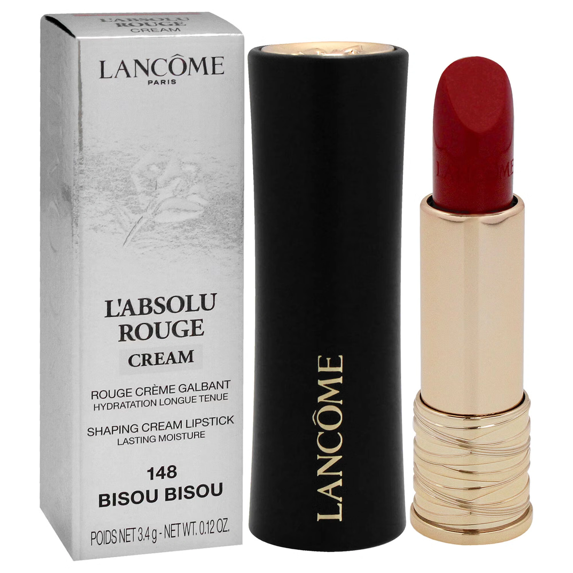 LAbsolu Rouge Cream Lipstick - 148 Bisou by Lancome for Women - 0.12 oz Lipstick