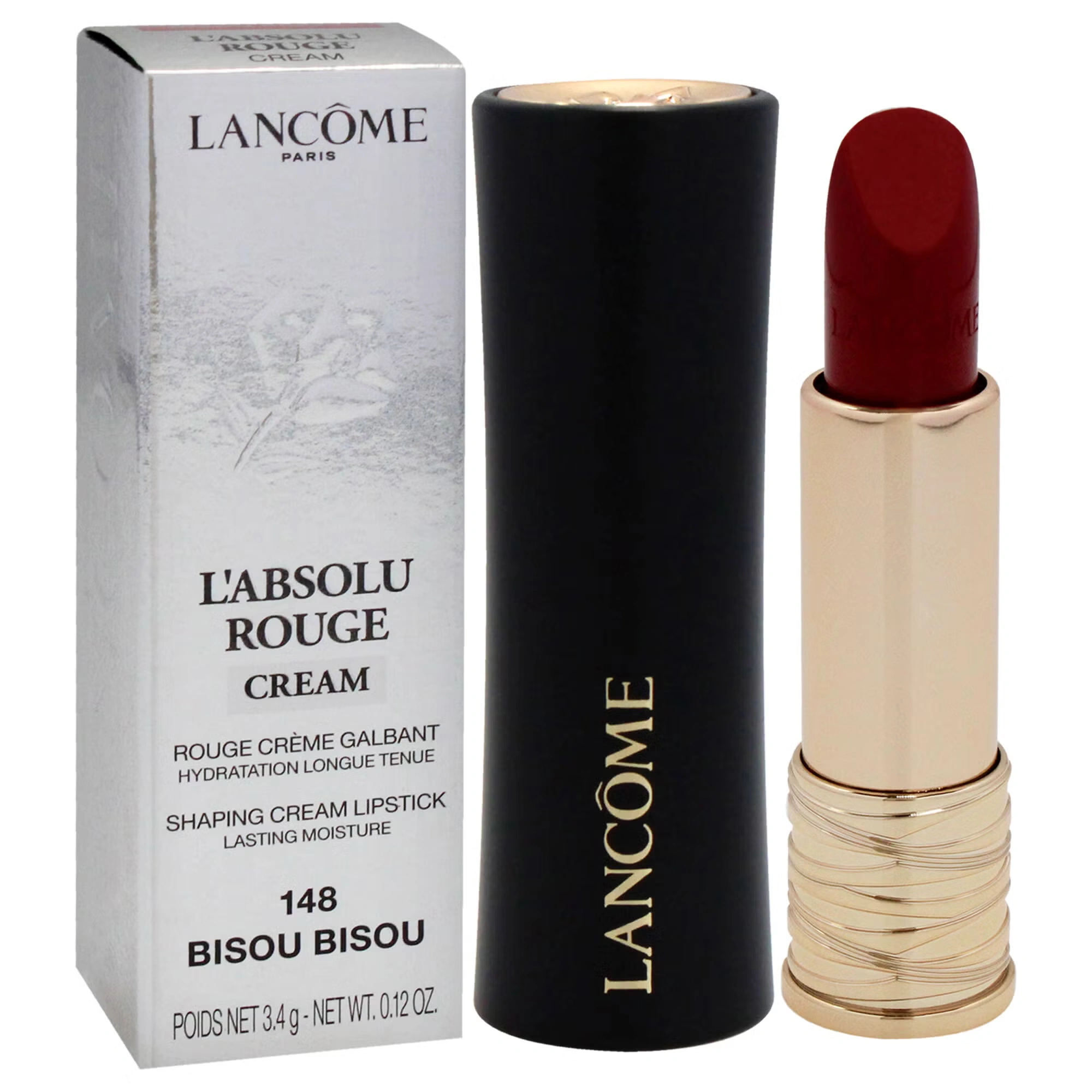 LAbsolu Rouge Cream Lipstick - 148 Bisou by Lancome for Women - 0.12 oz Lipstick