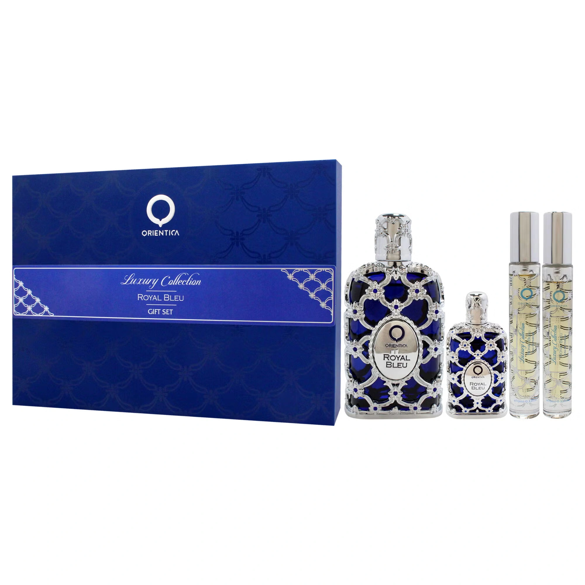 Royal Bleu by Orientica for Unisex - 4 Pc Gift Set 2.7oz EDP Spray, 2 x 10ml EDP Spray, 7.5ml EDP Splash 8 Royal Bleu by Orientica for Unisex - 4 Pc Gift Set 2.7oz EDP Spray, 2 x 10ml EDP Spray, 7.5ml EDP Splash
