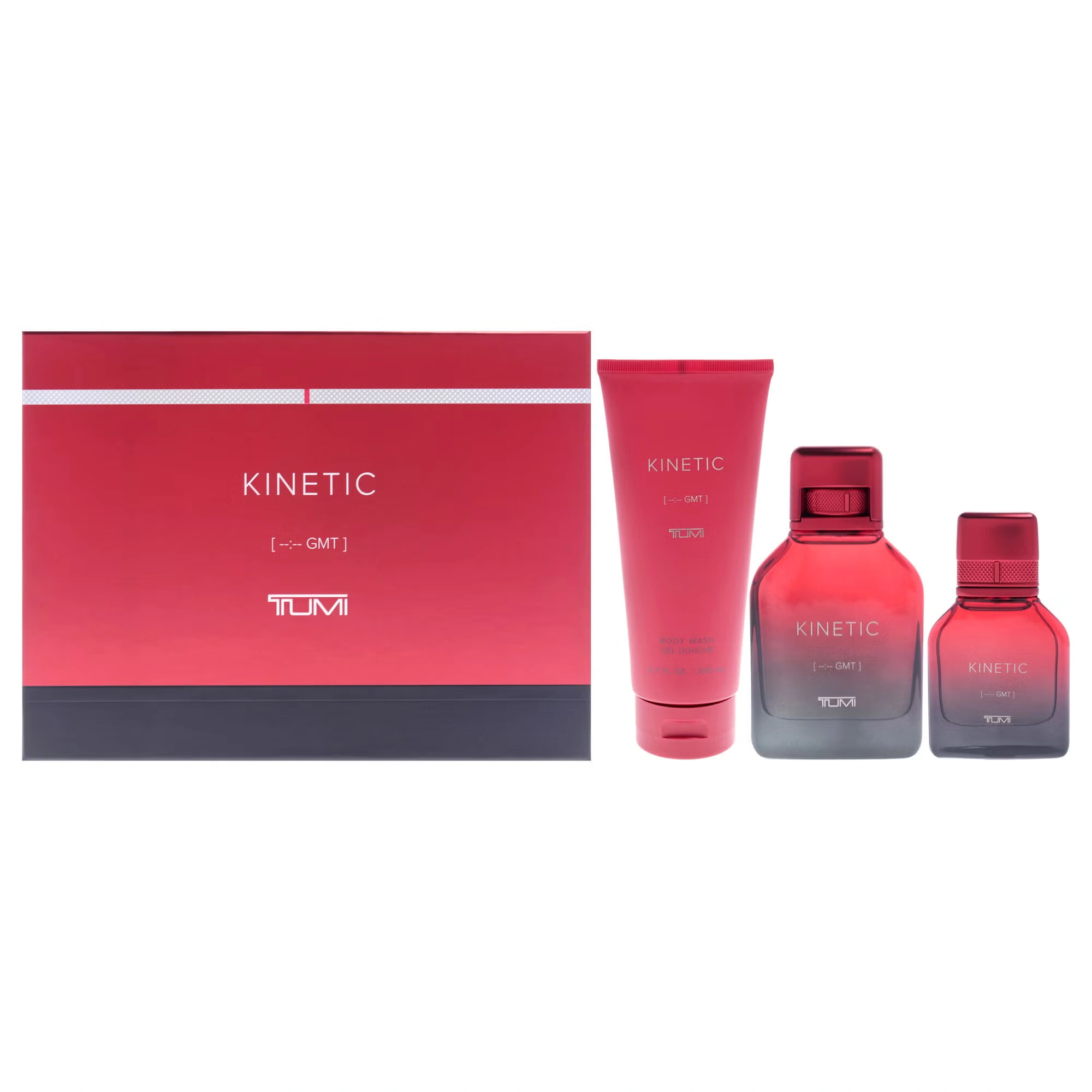 Kinetic by Tumi for Men - 3 Pc Gift Set 3.4oz EDP Spray, 1oz EDP Spray, 6.7oz Body Wash