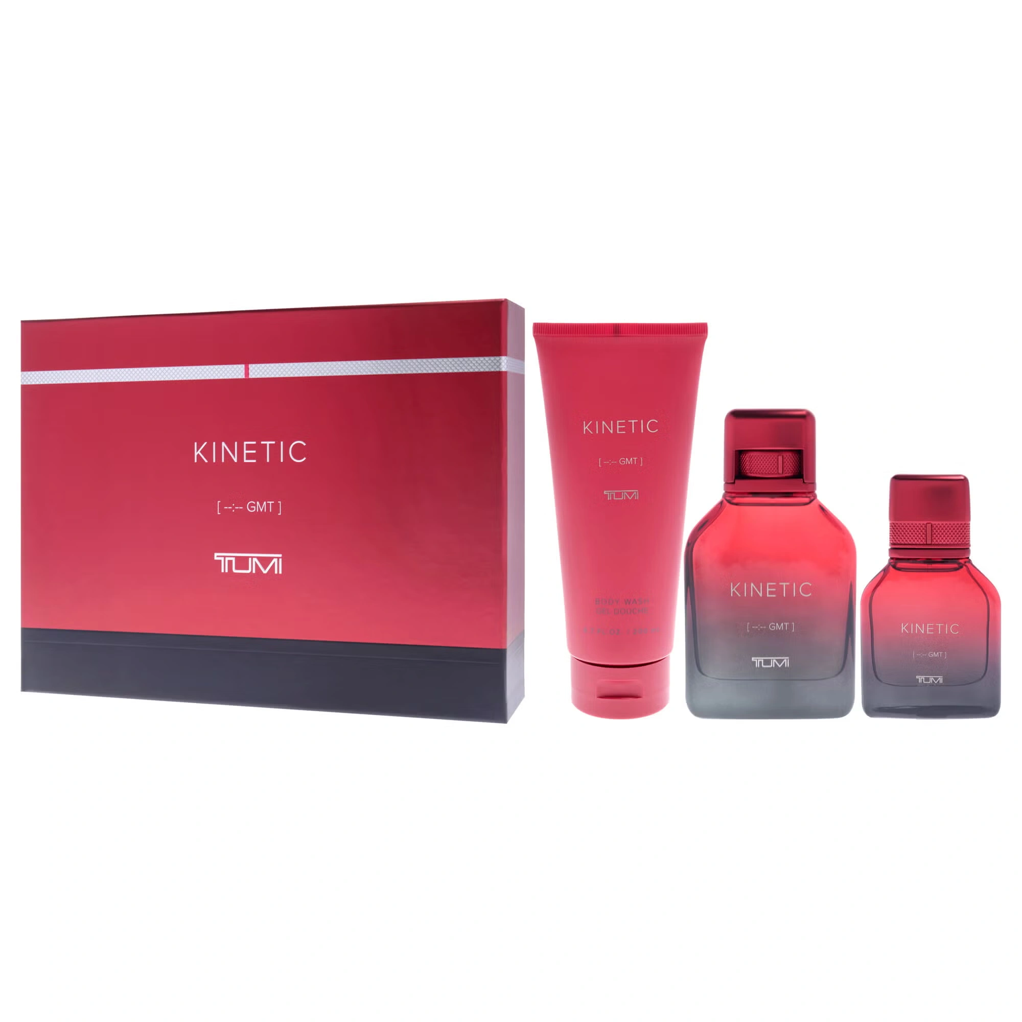 Kinetic by Tumi for Men - 3 Pc Gift Set 3.4oz EDP Spray, 1oz EDP Spray, 6.7oz Body Wash