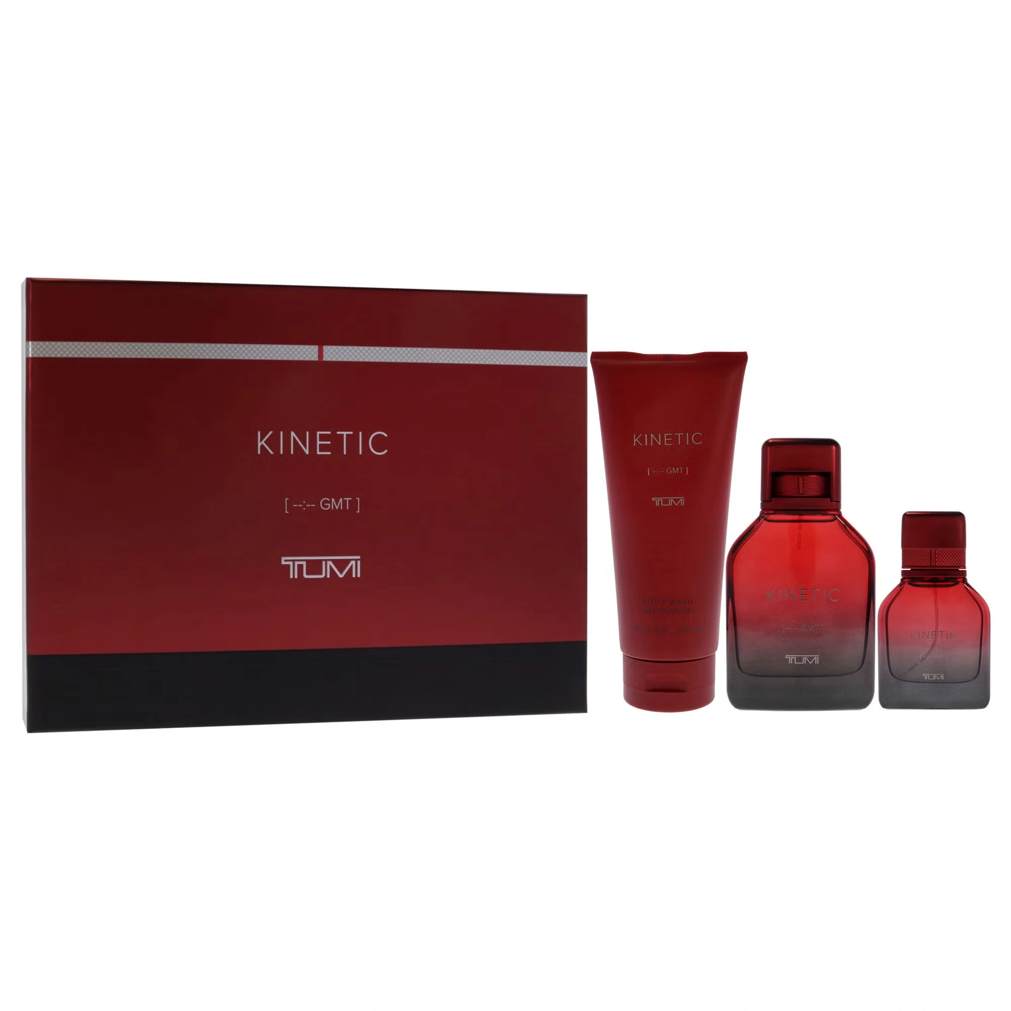 Kinetic by Tumi for Men - 3 Pc Gift Set 3.4oz EDP Spray, 1oz EDP Spray, 6.7oz Body Wash