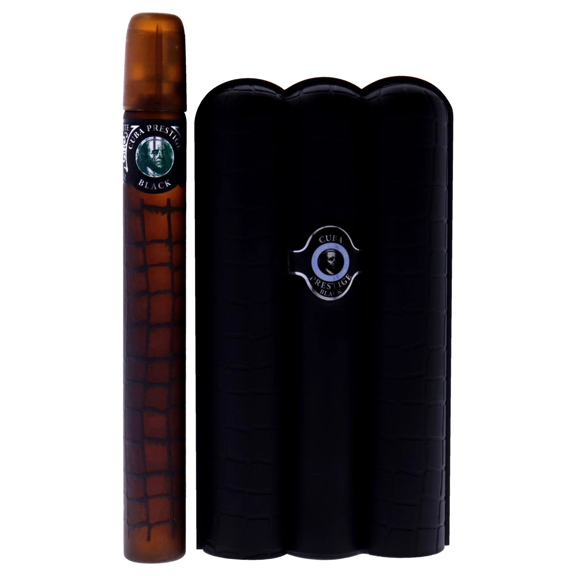 Cuba Prestige Black by Cuba for Men - 2 Pc Gift Set 3oz EDT Spray, 1.17oz EDT Spray