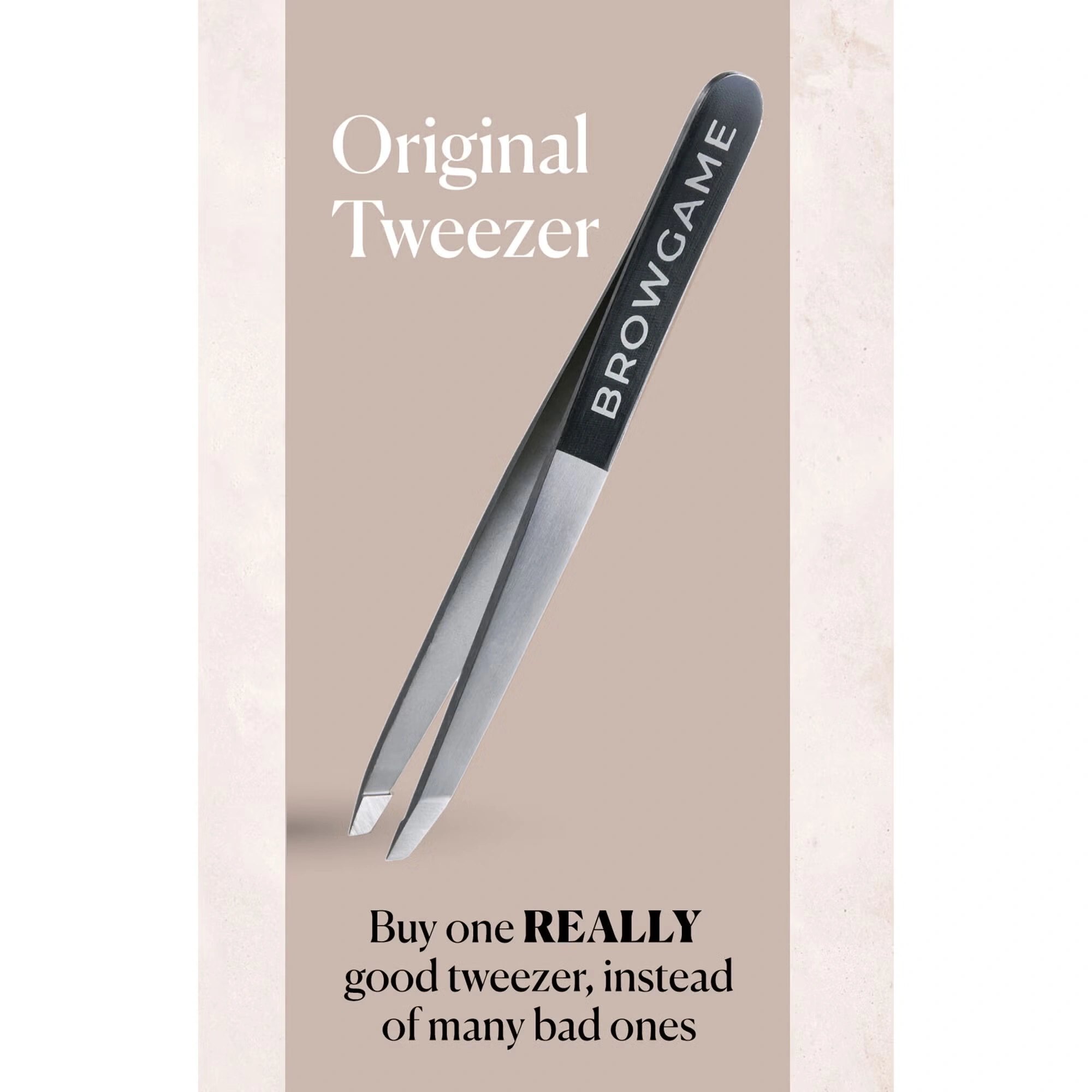 Original Slanted Tweezer - White by Browgame for Unisex - 1 Pc Tweezer