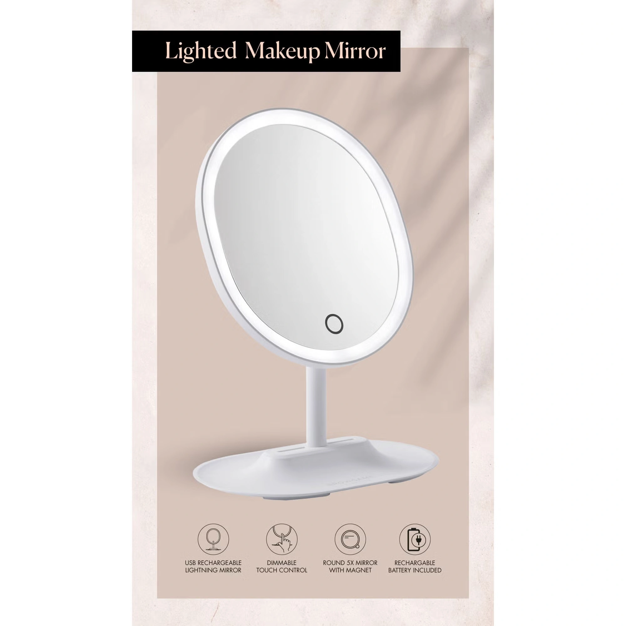 Original Lighted Makeup Mirror by Browgame for Women - 1 Pc Mirror