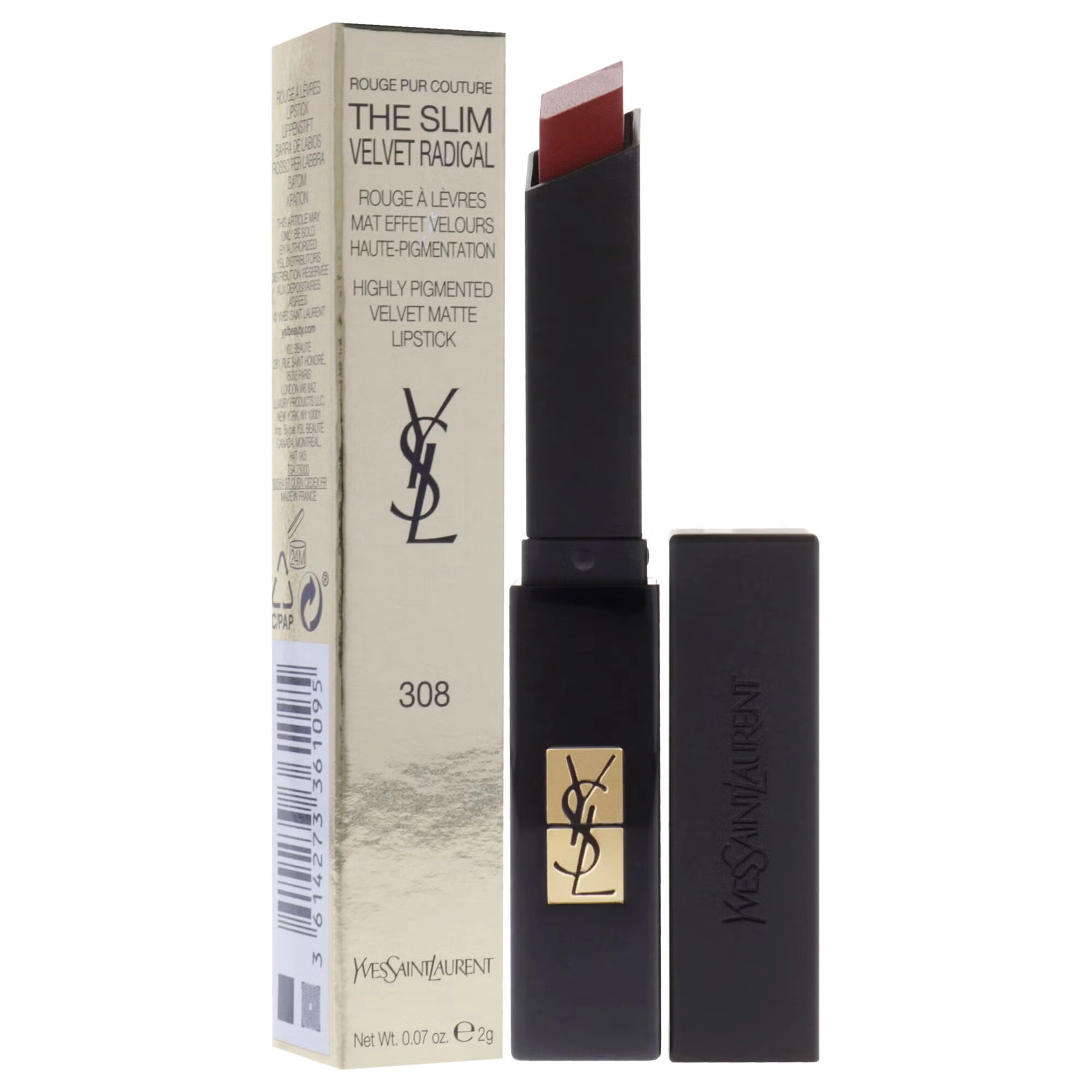 The Slim Velvet Radical Matte Lipstick - 308 Radical Chili by Yves Saint Laurent for Women - 0.07 oz Lipstick