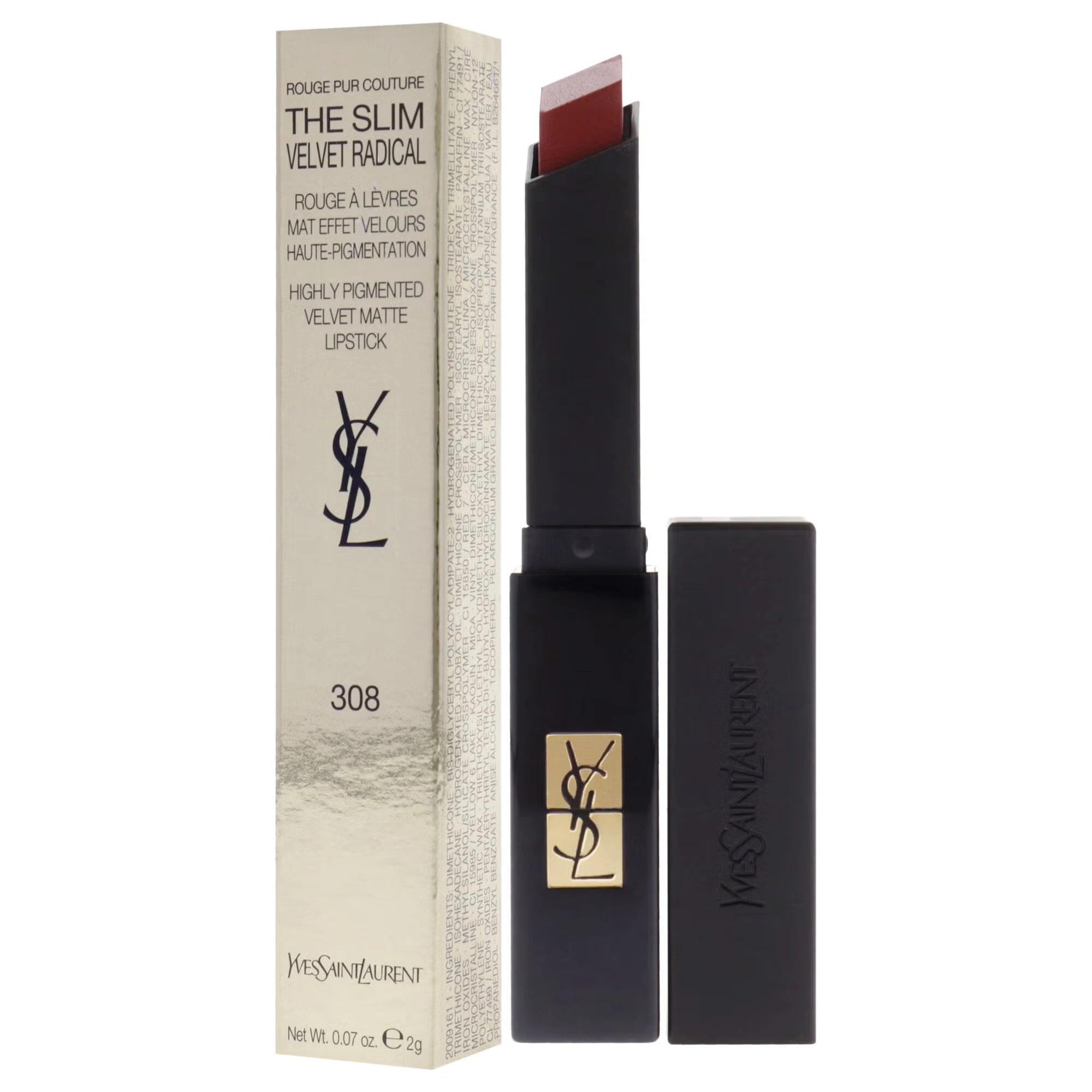 The Slim Velvet Radical Matte Lipstick - 308 Radical Chili by Yves Saint Laurent for Women - 0.07 oz Lipstick