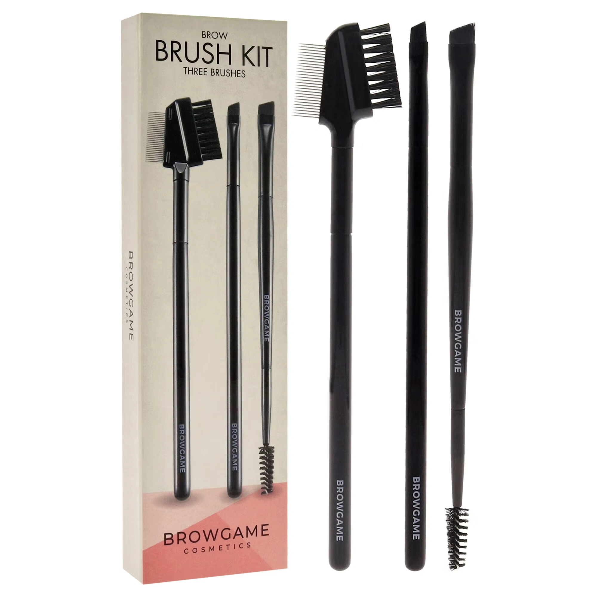 Brow Brush Kit by Browgame for Women - 3 Pc Set 6 Brow Brush Kit by Browgame for Women - 3 Pc Set
