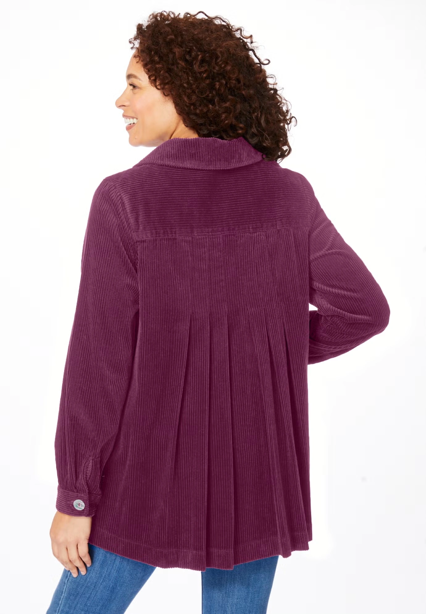 Pleat-Back Corduroy Jacket