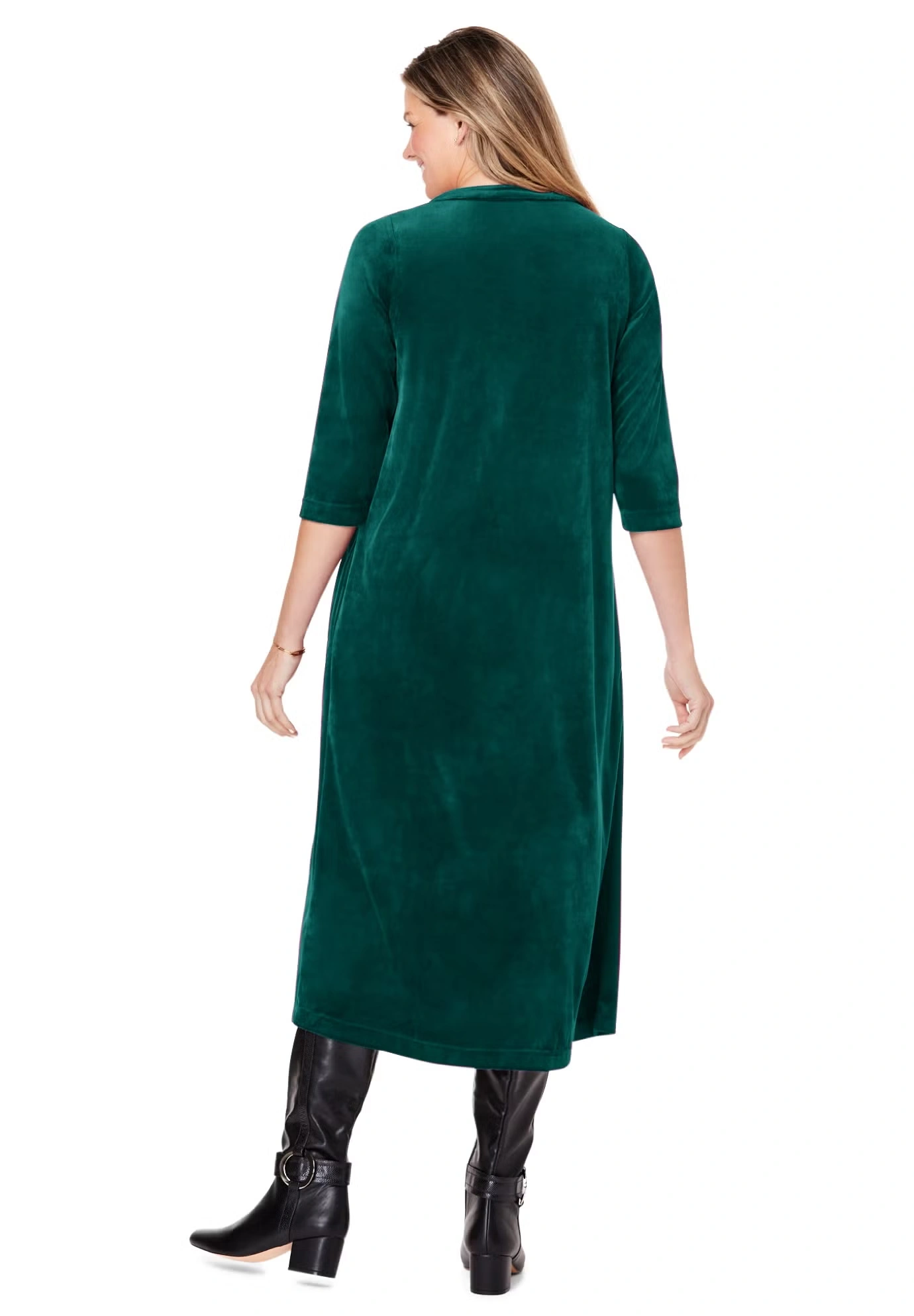 Pintuck Velour Dress